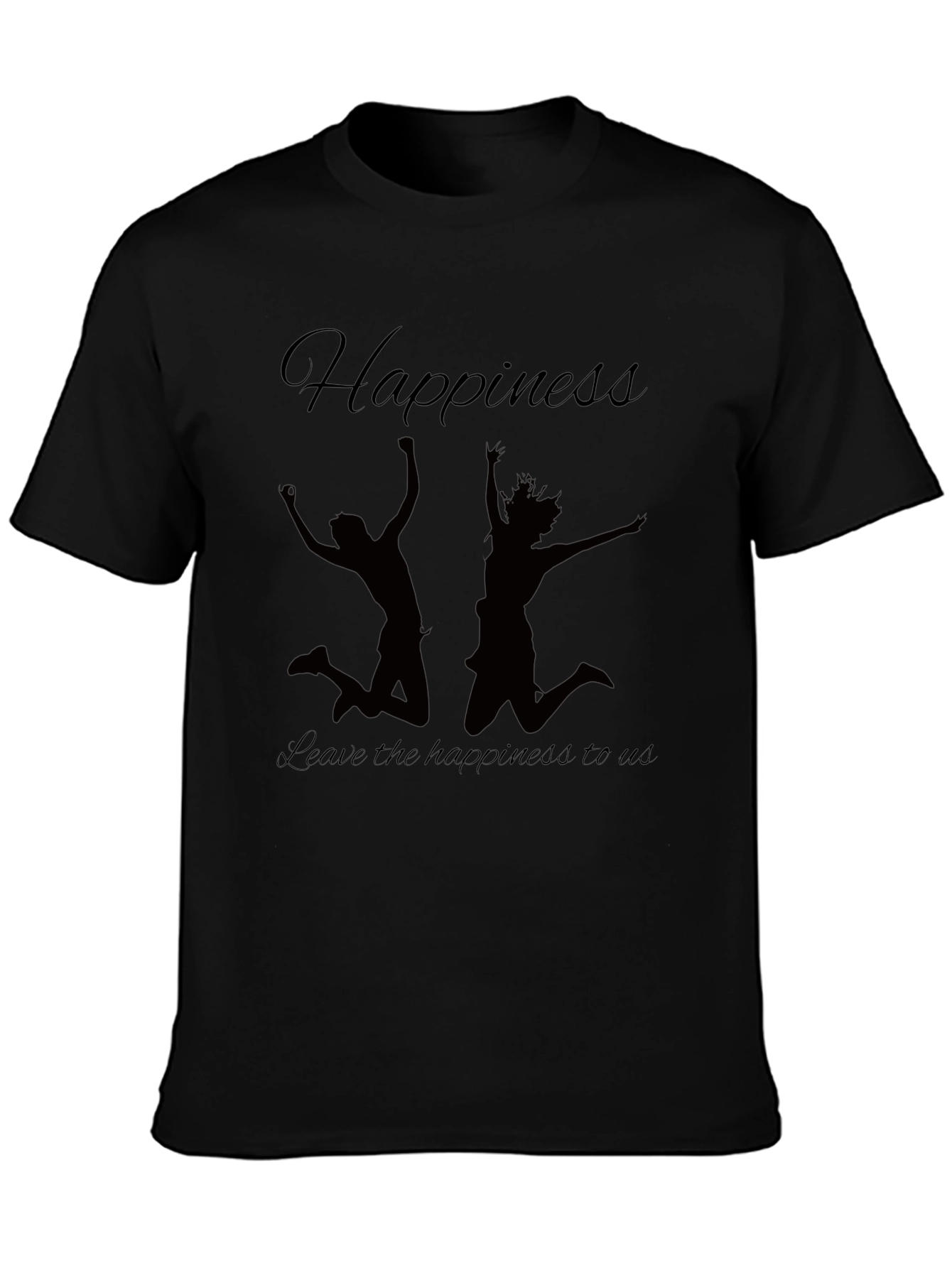 Happiness Graphic Tee - Black Casual Shirt