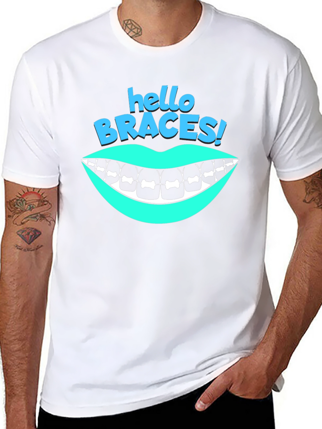 Hello Braces! Graphic T-Shirt - Black