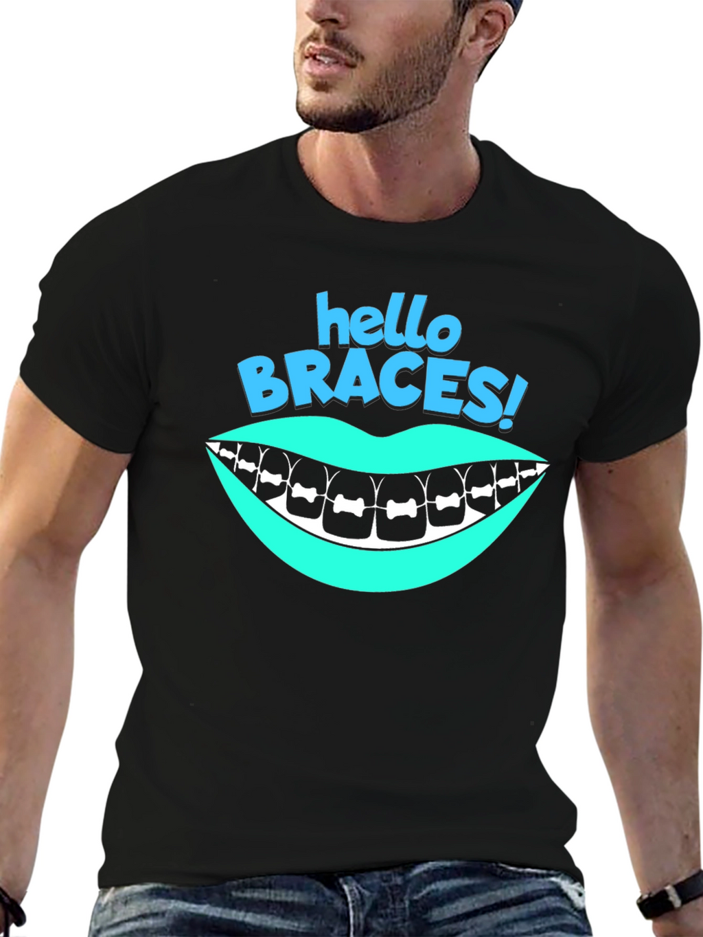Hello Braces! Graphic T-Shirt - Black