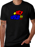 #HEY Superjay!!! Mens Black Graphic T-Shirt