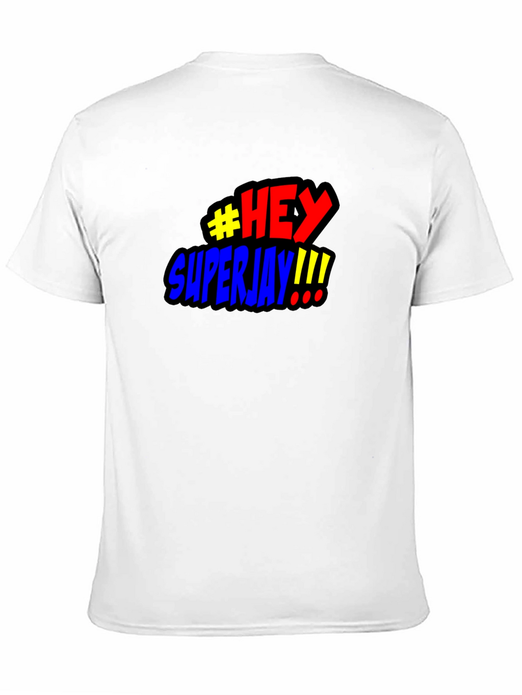 #HEY Superjay!!! Mens Black Graphic T-Shirt