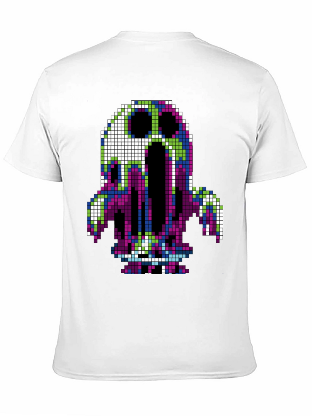 Pixel Art Ghost T-Shirt - Retro Gaming Style