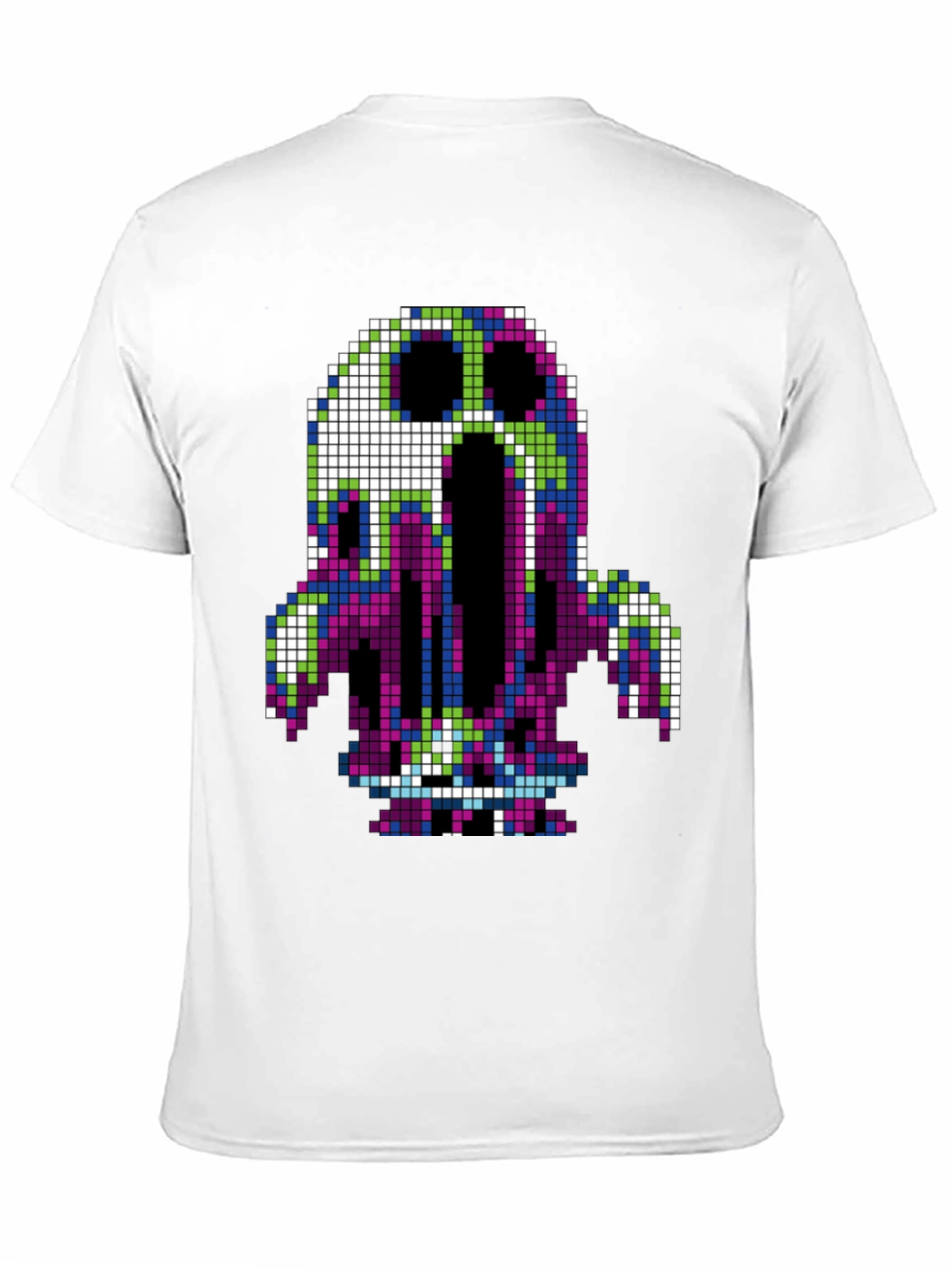 Pixel Art Ghost T-Shirt - Retro Gaming Style