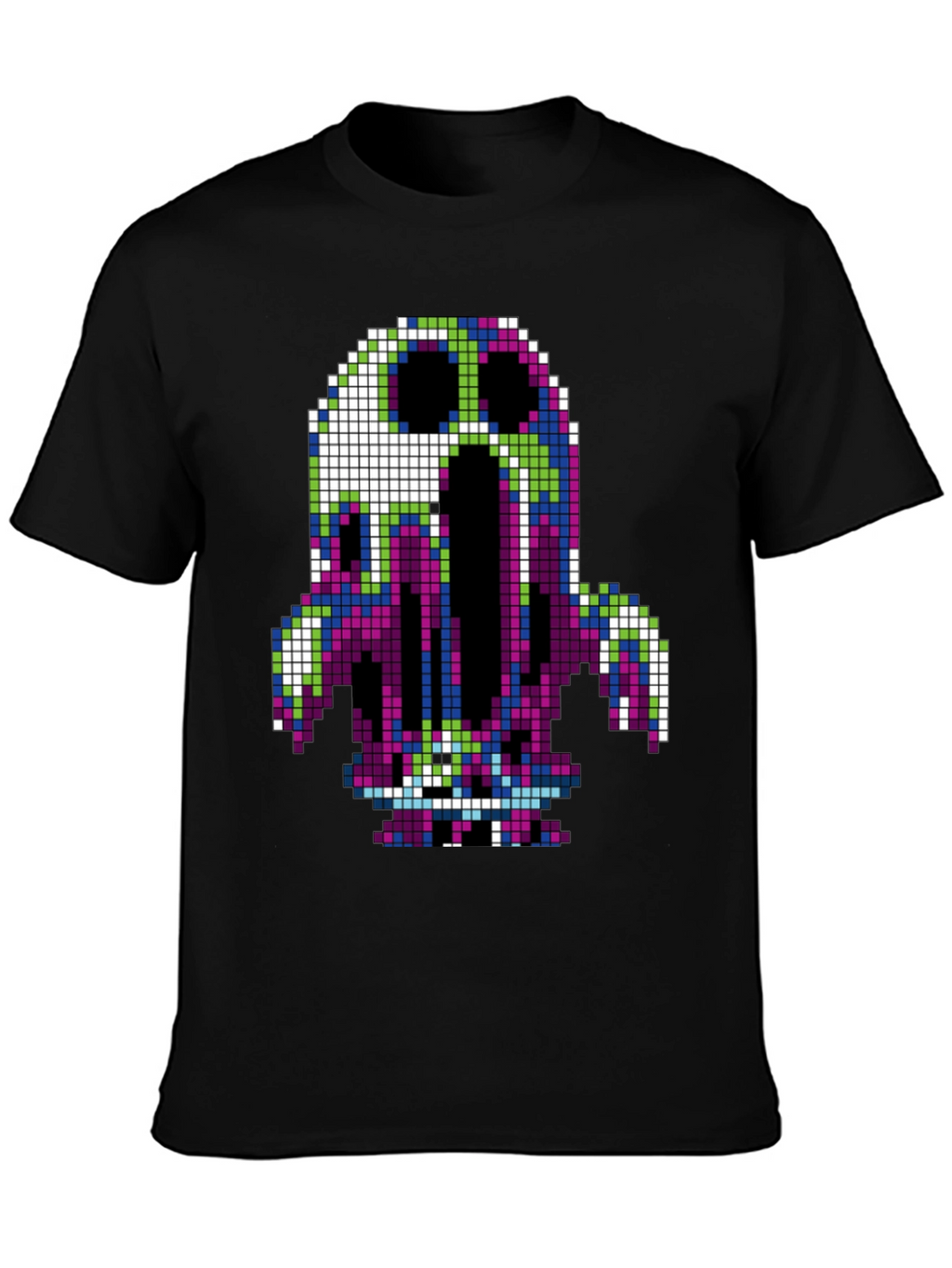 Pixel Art Ghost T-Shirt - Retro Gaming Style