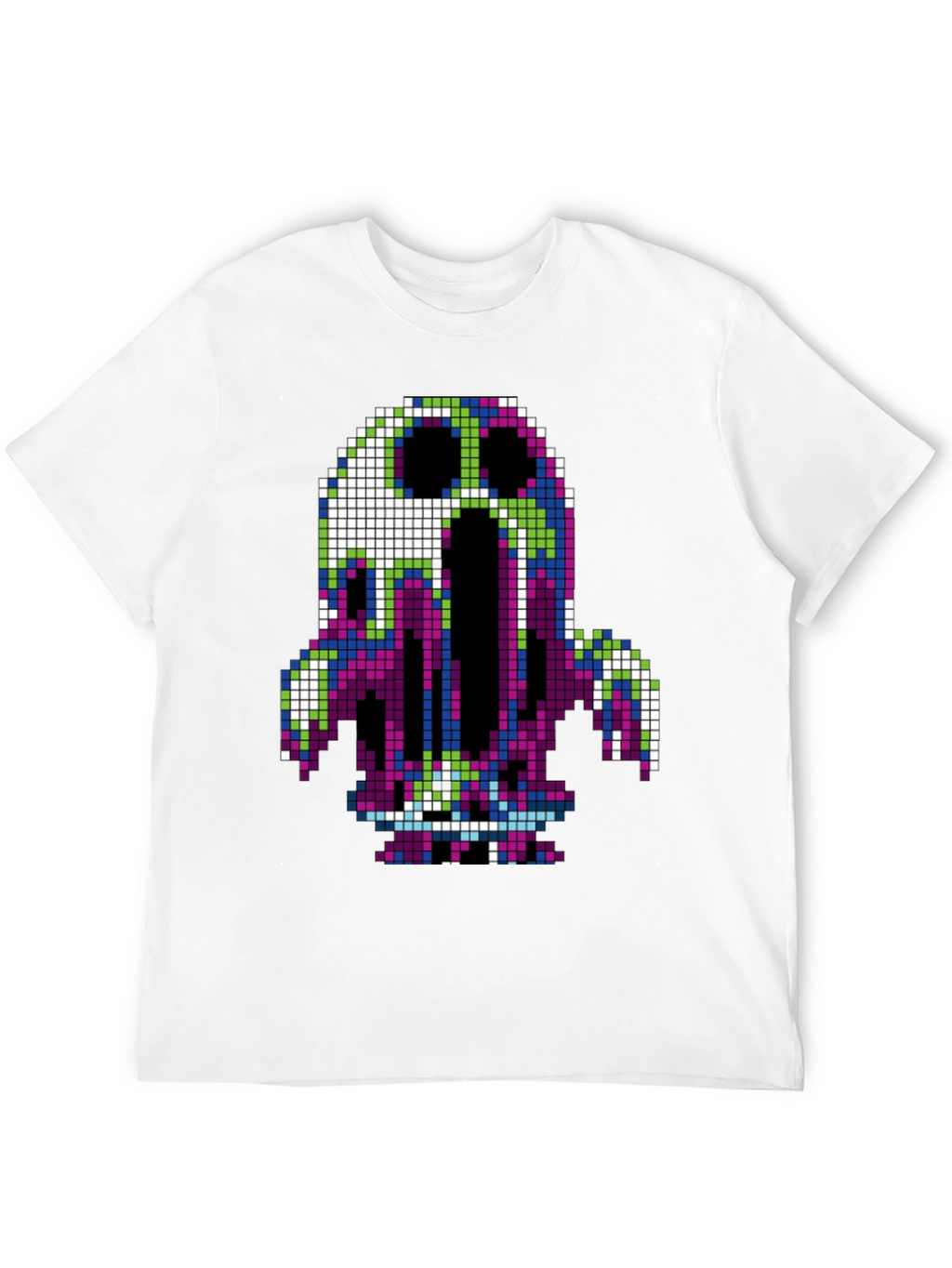 Pixel Art Ghost T-Shirt - Retro Gaming Style