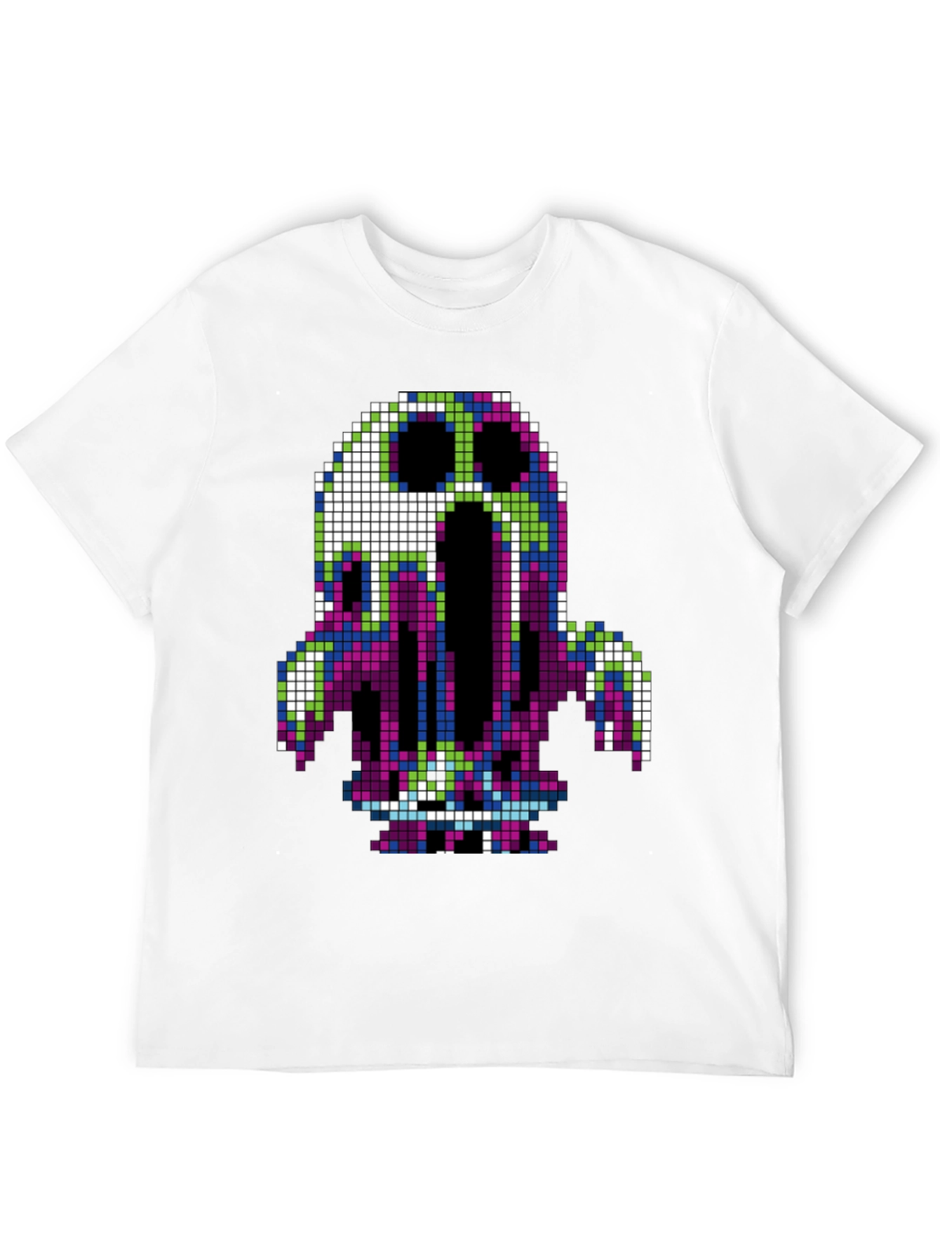 Pixel Art Ghost T-Shirt - Retro Gaming Style