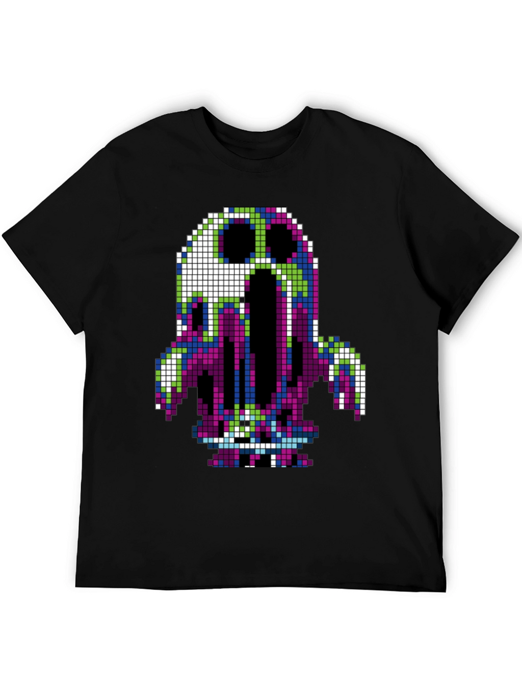 Pixel Art Ghost T-Shirt - Retro Gaming Style