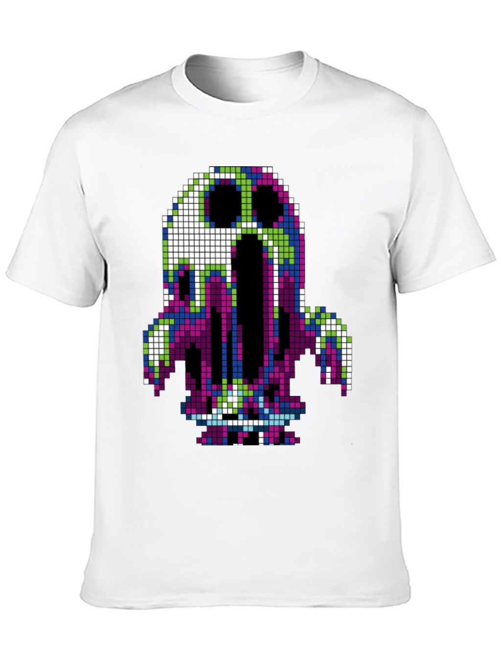 Pixel Art Ghost T-Shirt - Retro Gaming Style