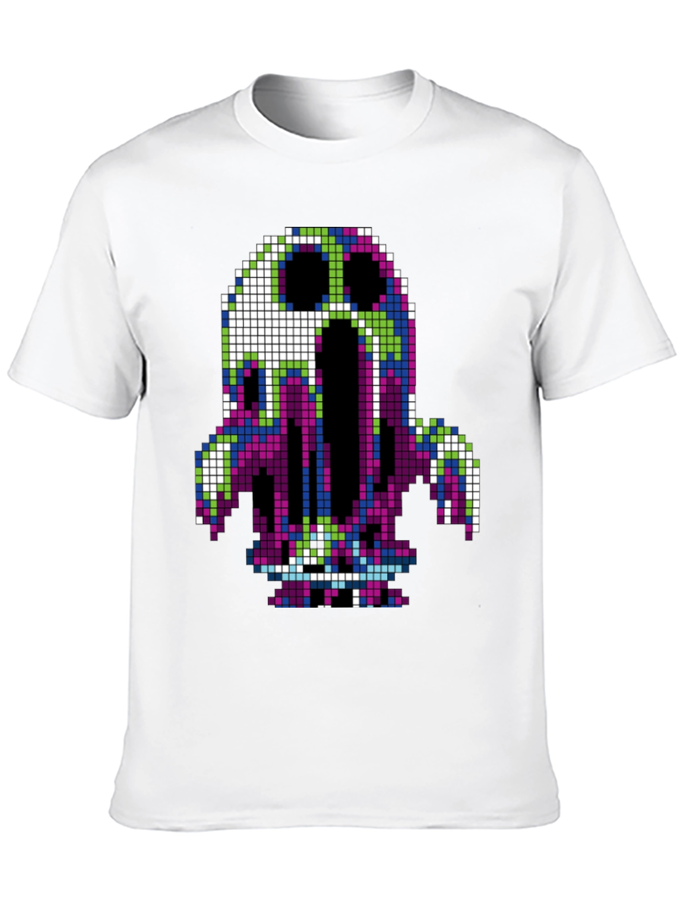 Pixel Art Ghost T-Shirt - Retro Gaming Style