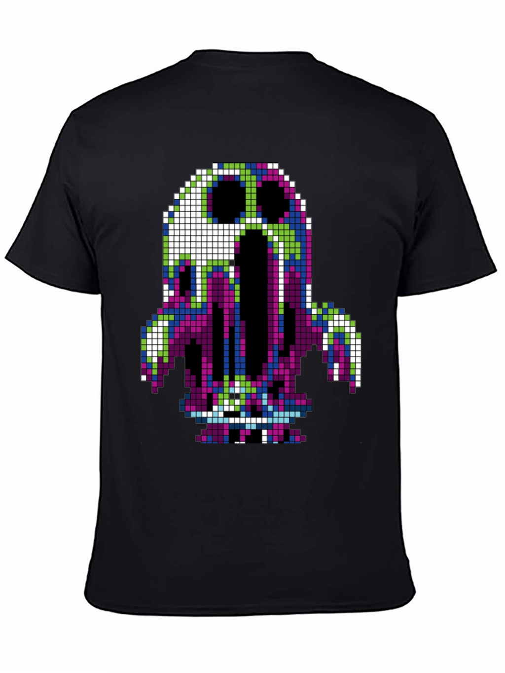 Pixel Art Ghost T-Shirt - Retro Gaming Style