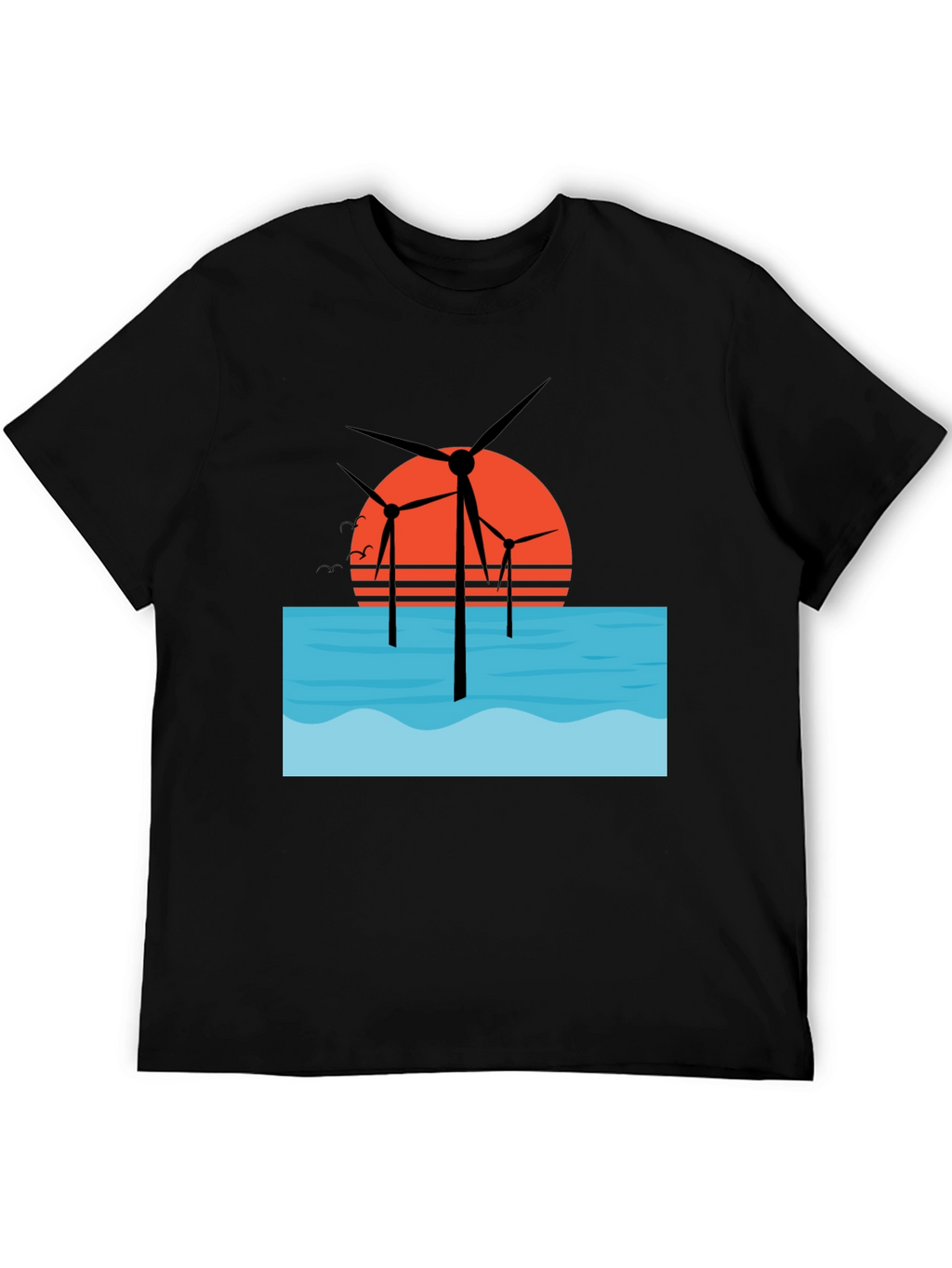 Offshore Wind Farm T-Shirt - Sunset Graphic Tee