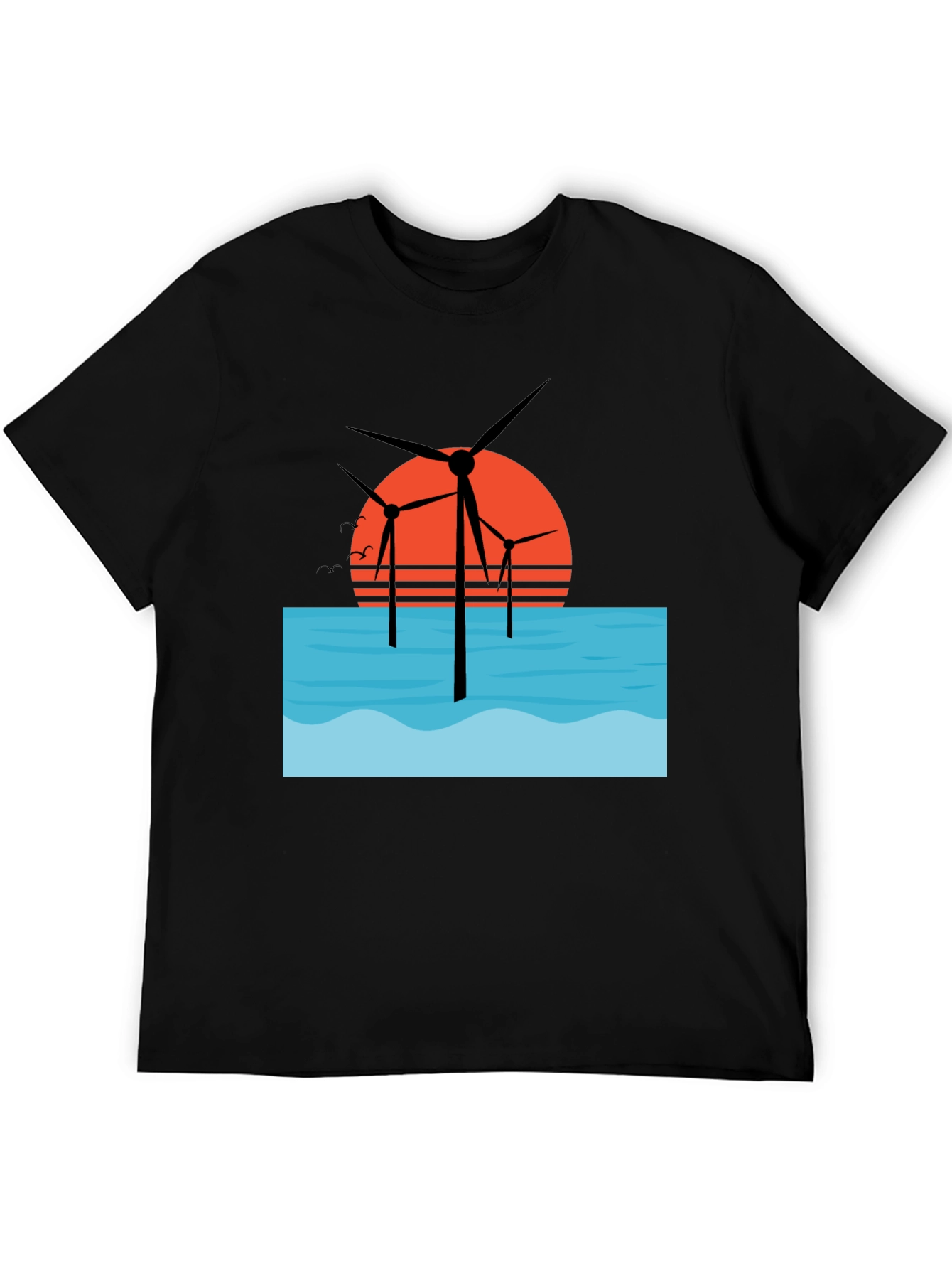 Offshore Wind Farm T-Shirt - Sunset Graphic Tee