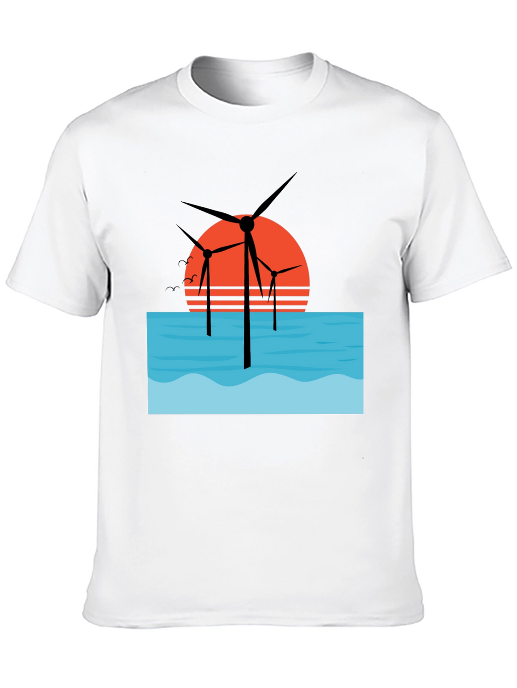Offshore Wind Farm T-Shirt - Sunset Graphic Tee