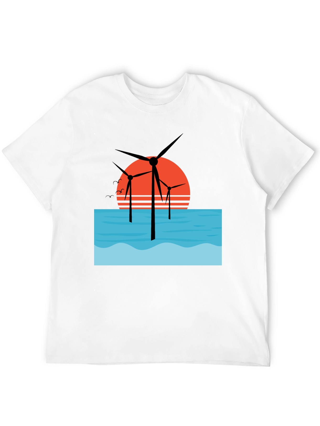 Offshore Wind Farm T-Shirt - Sunset Graphic Tee