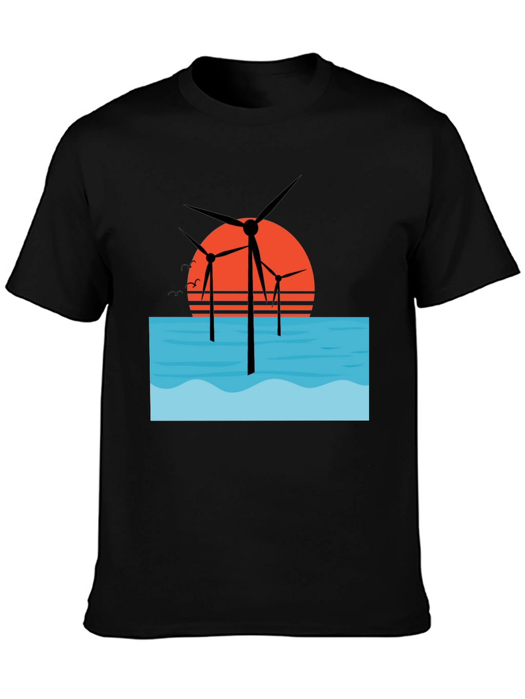 Offshore Wind Farm T-Shirt - Sunset Graphic Tee