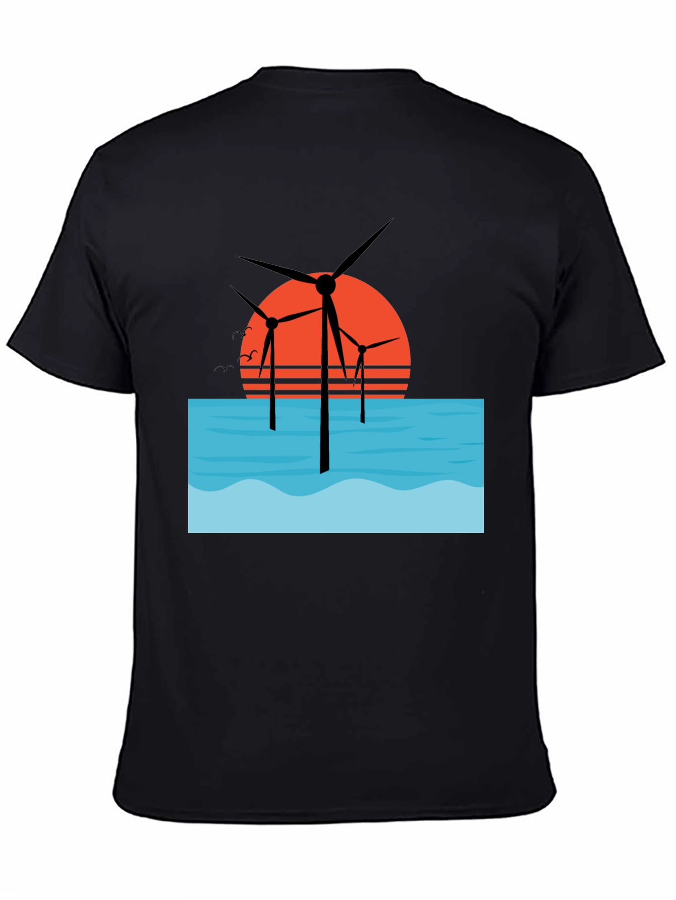 Offshore Wind Farm T-Shirt - Sunset Graphic Tee