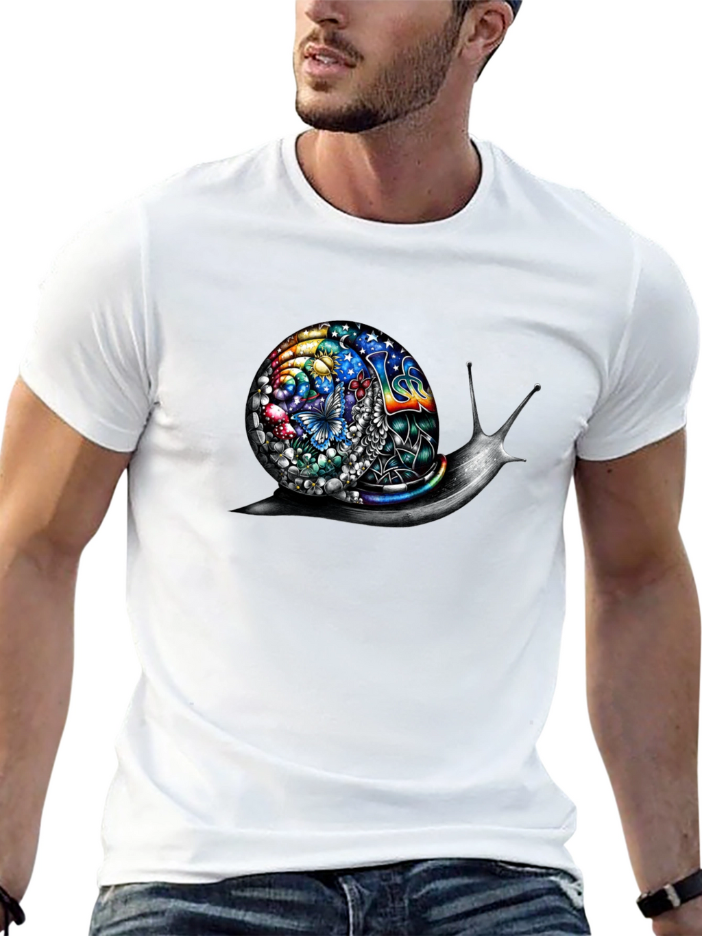 Psychedelic Snail Graphic Tee - Unique Art Shirt