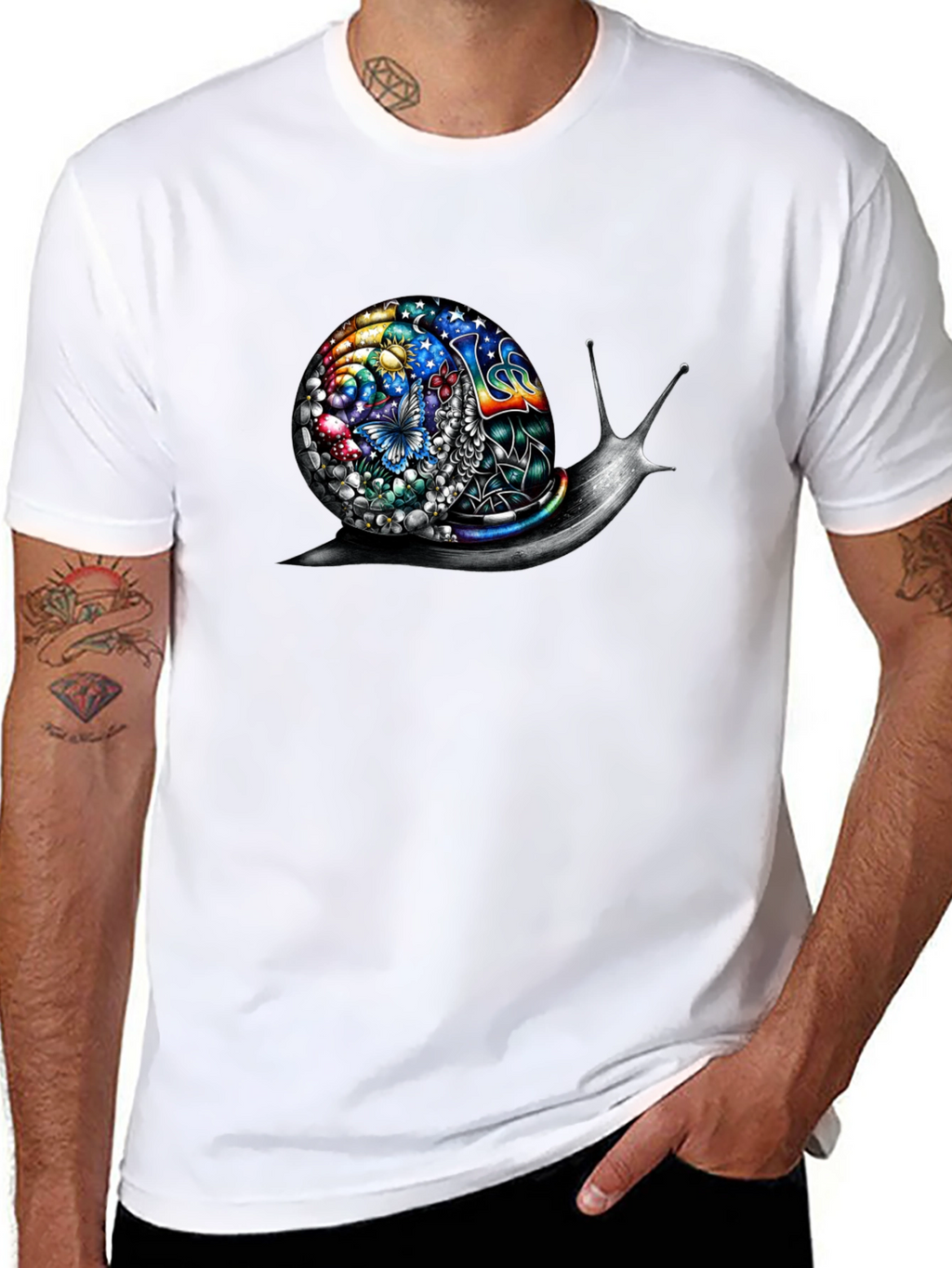 Psychedelic Snail Graphic Tee - Unique Art Shirt