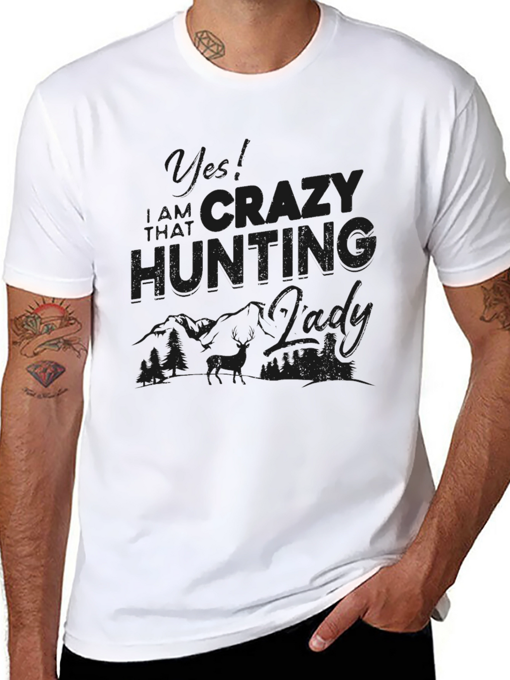 Crazy Hunting Lady T-Shirt