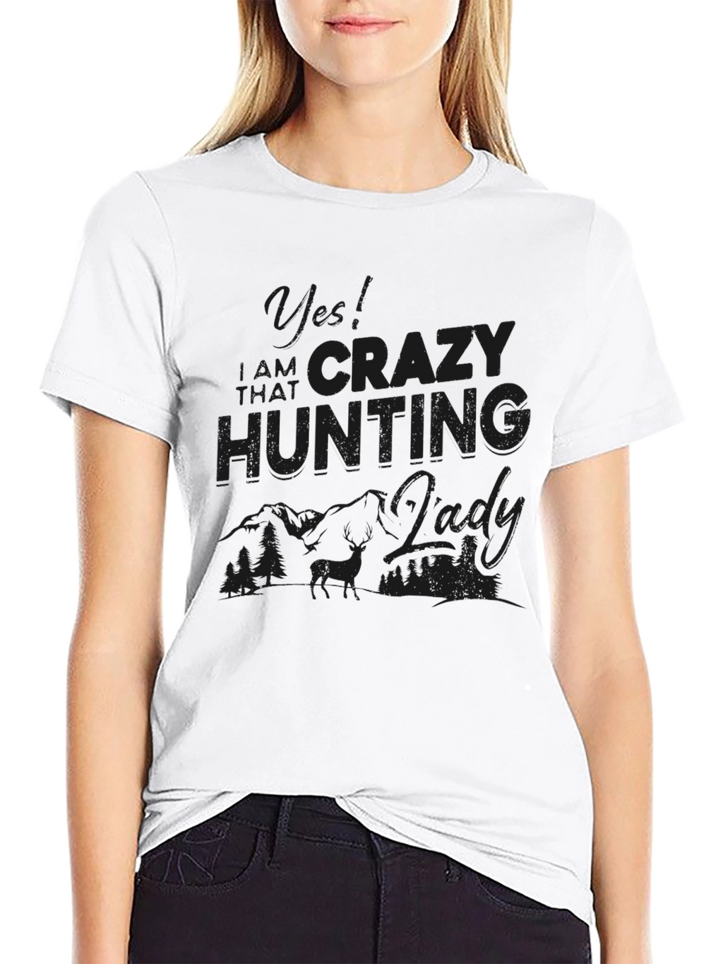 Crazy Hunting Lady T-Shirt