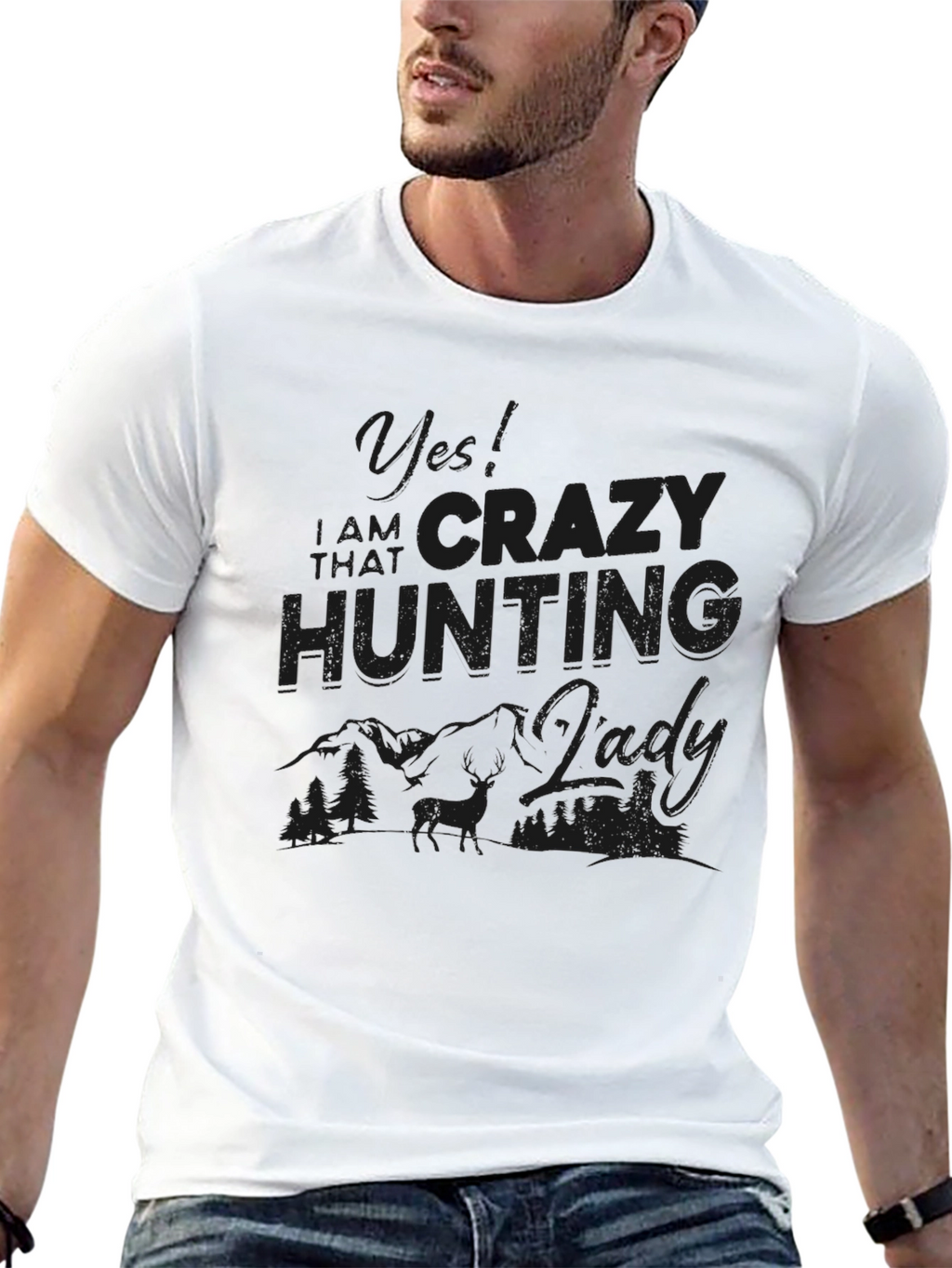 Crazy Hunting Lady T-Shirt