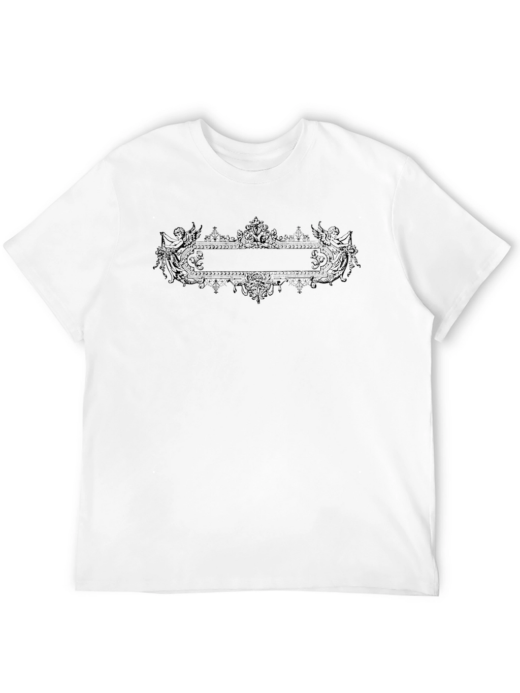 Mens Black T-Shirt with Ornate Graphic