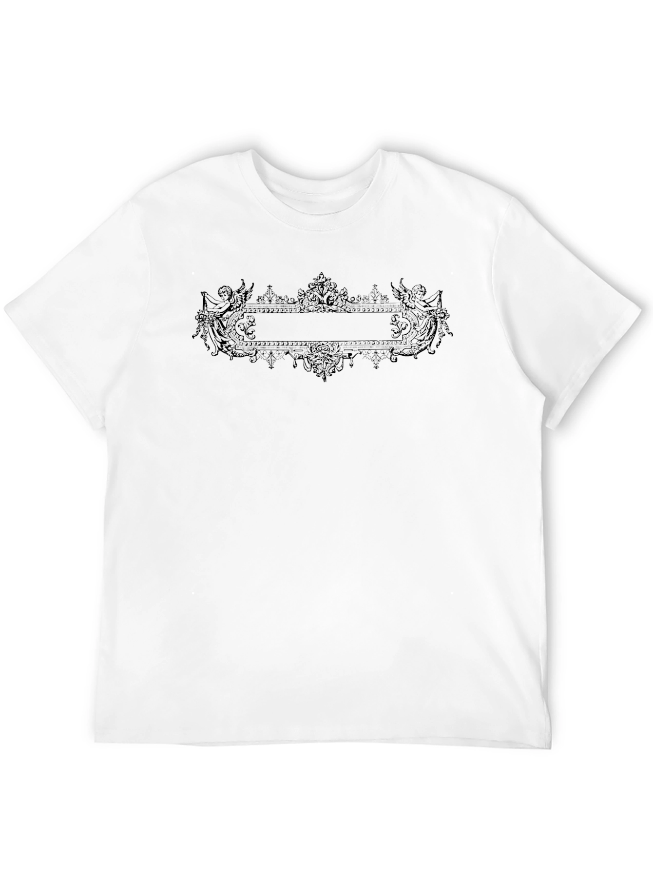 Mens Black T-Shirt with Ornate Graphic
