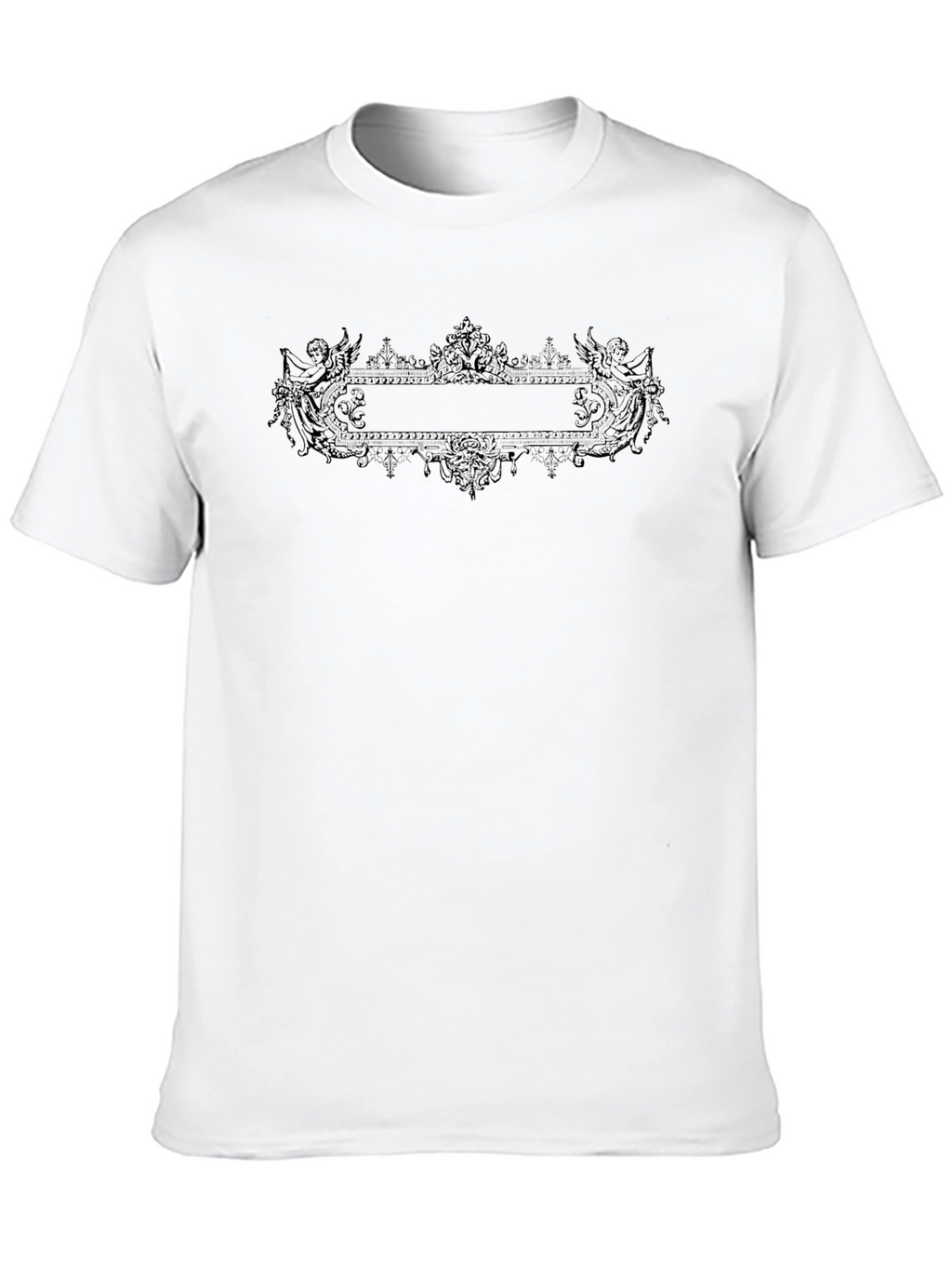 Mens Black T-Shirt with Ornate Graphic