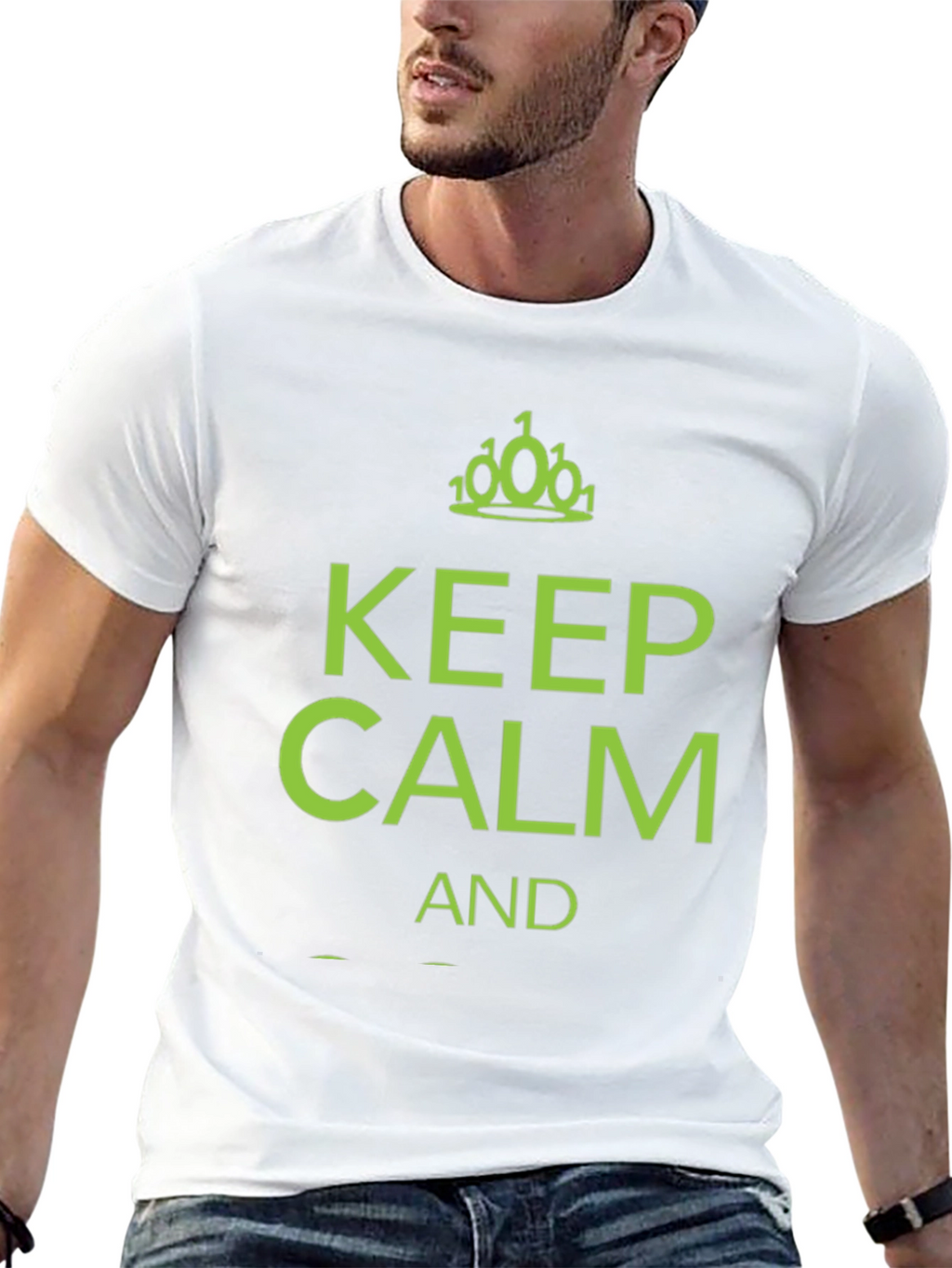 Keep Calm Binary Code T-Shirt - Black