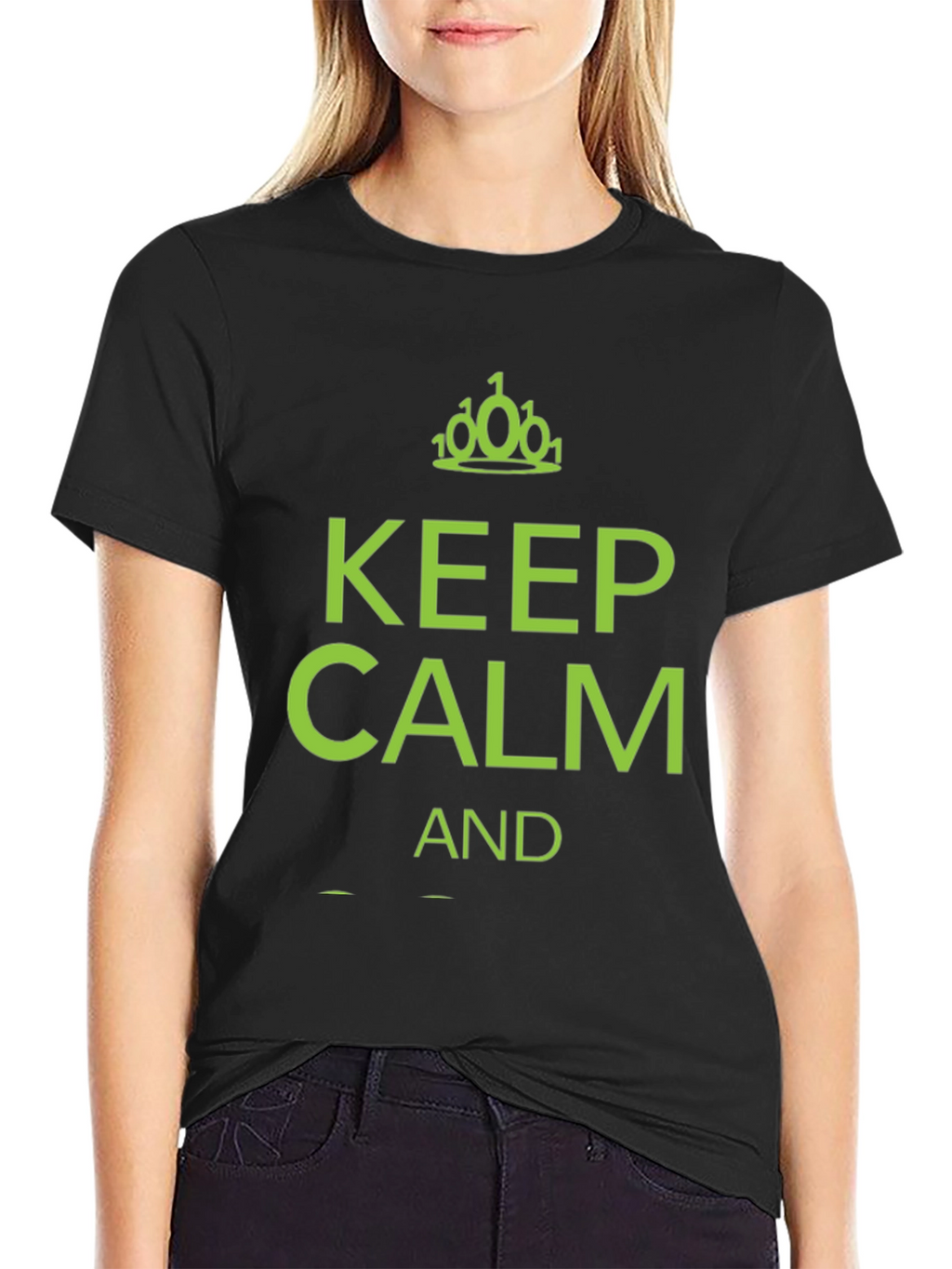 Keep Calm Binary Code T-Shirt - Black