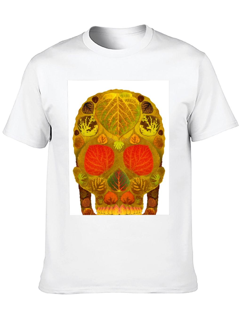 Leaf Skull Graphic Tee - Unique Nature Art T-Shirt