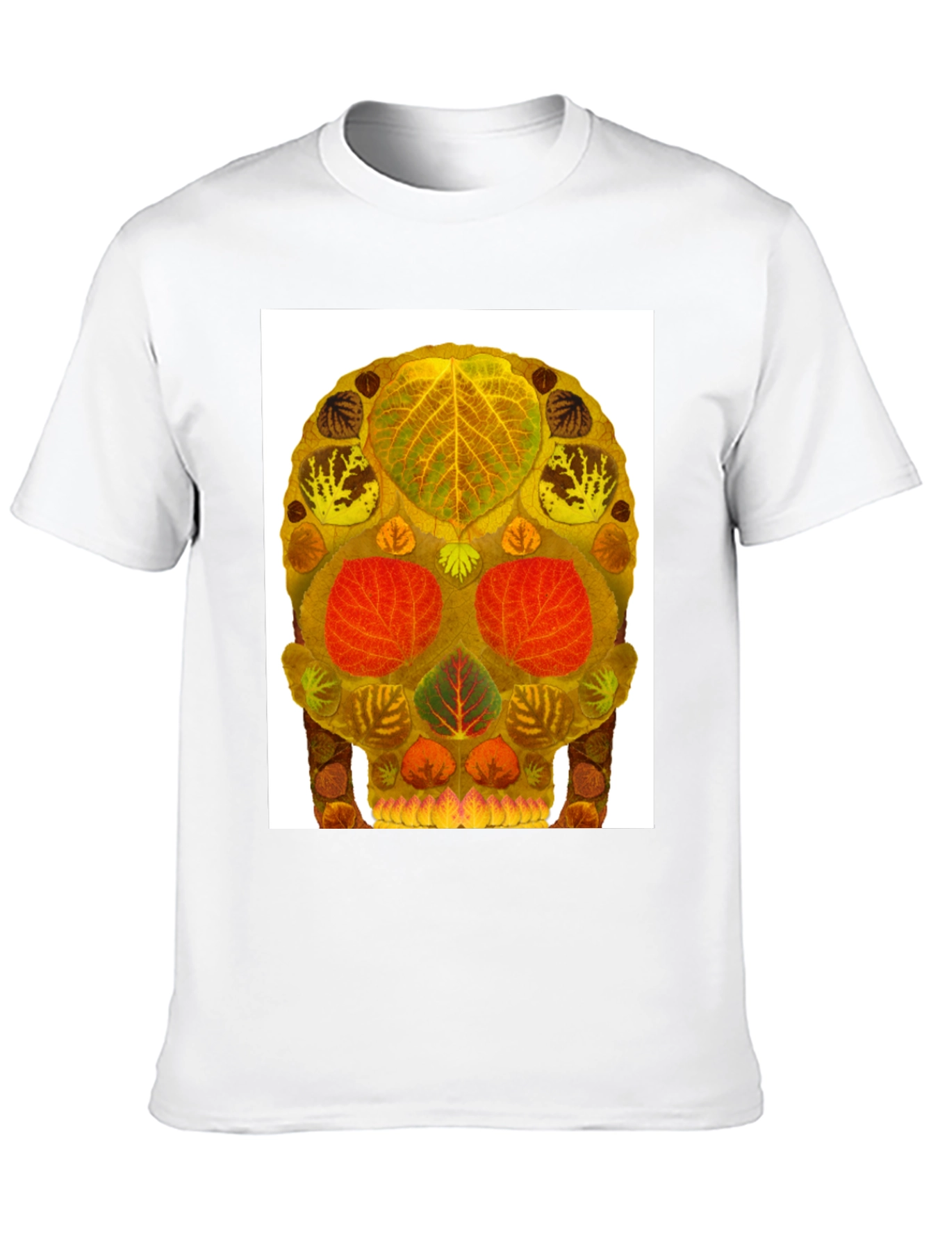 Leaf Skull Graphic Tee - Unique Nature Art T-Shirt