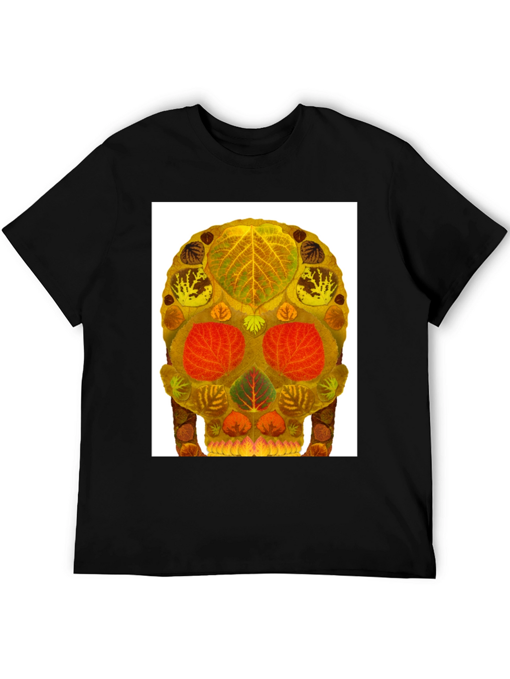 Leaf Skull Graphic Tee - Unique Nature Art T-Shirt