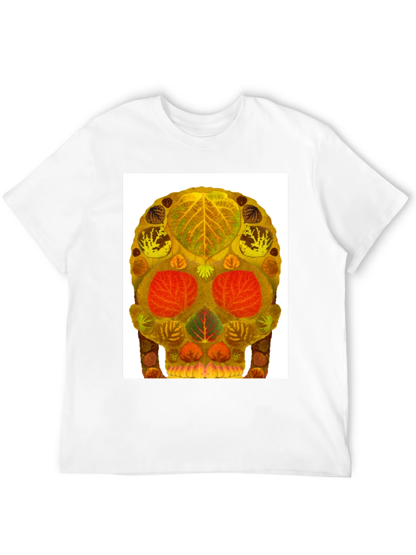Leaf Skull Graphic Tee - Unique Nature Art T-Shirt