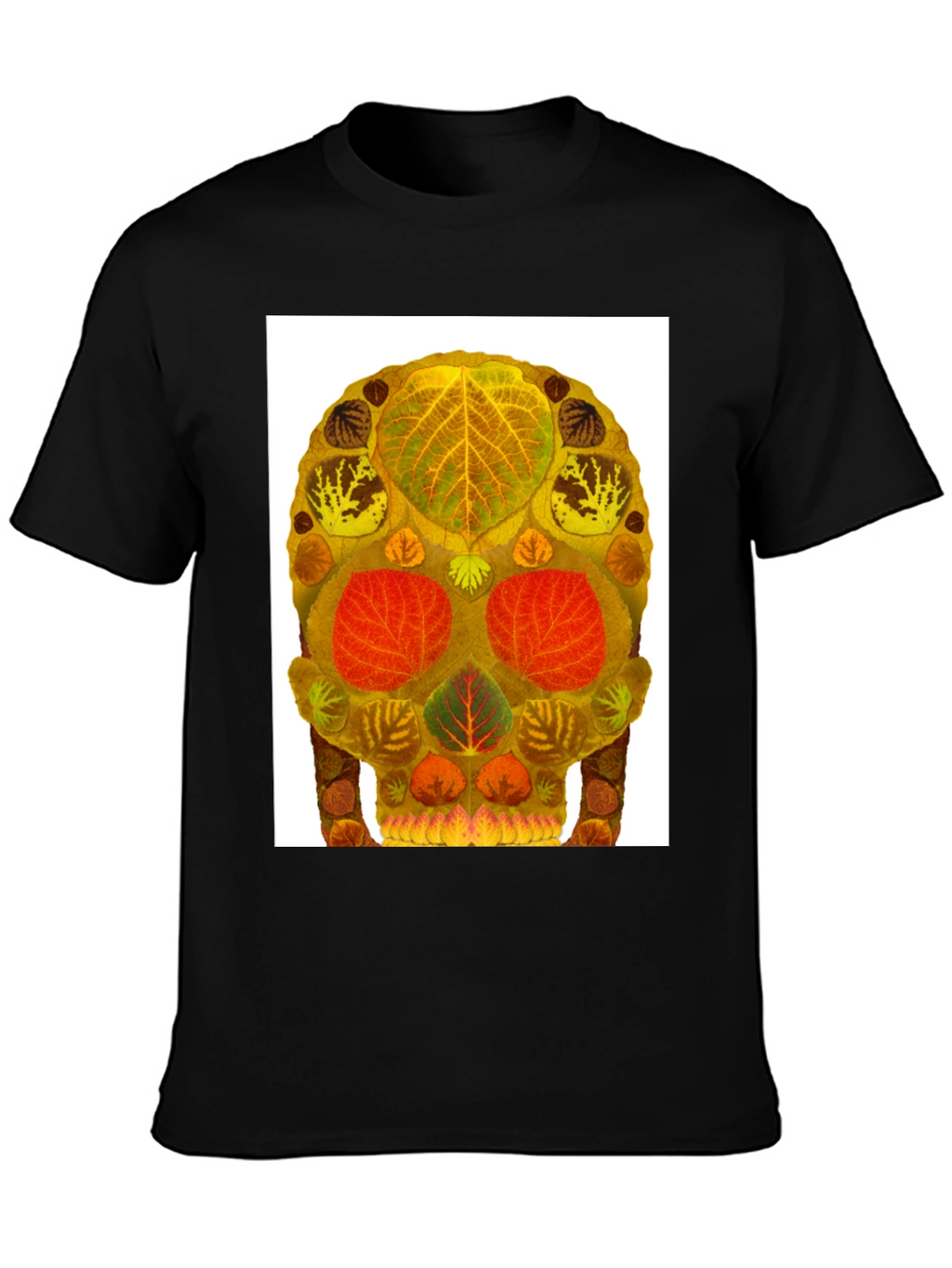 Leaf Skull Graphic Tee - Unique Nature Art T-Shirt