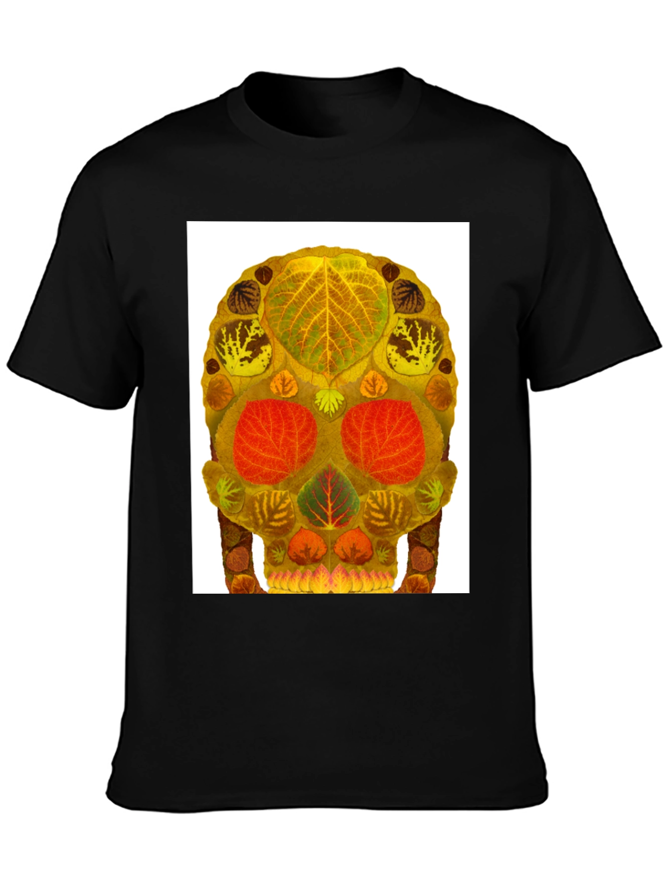Leaf Skull Graphic Tee - Unique Nature Art T-Shirt