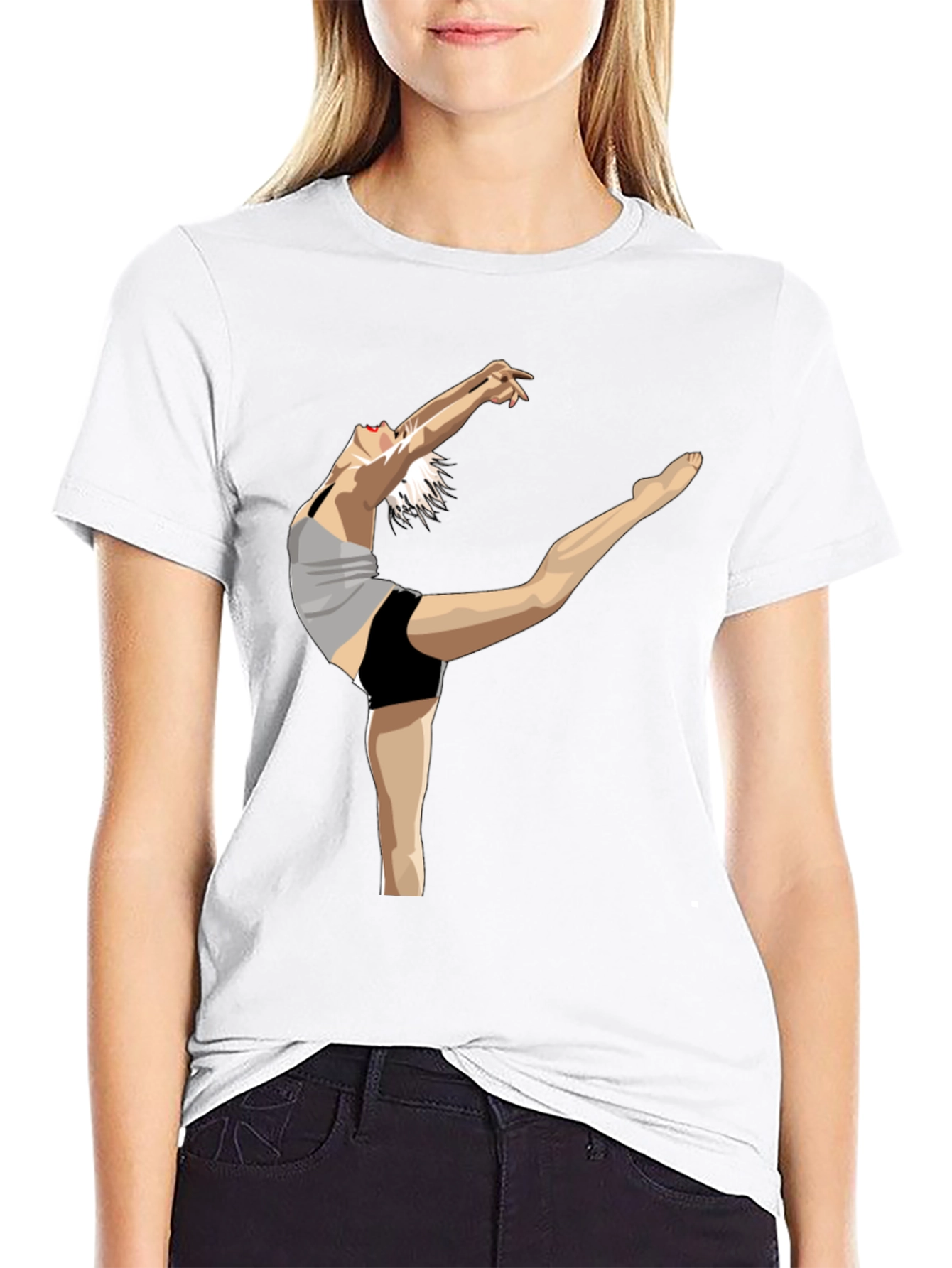 Dancer Graphic Tee - Expressive Black Cotton Shirt