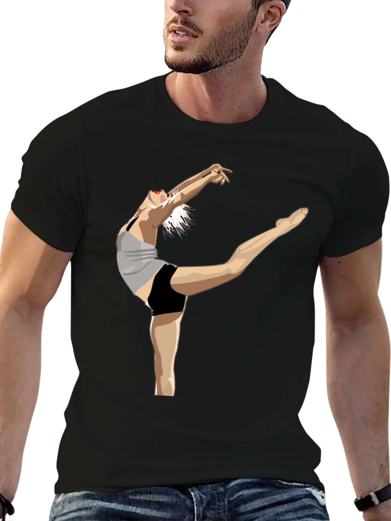 Dancer Graphic Tee - Expressive Black Cotton Shirt