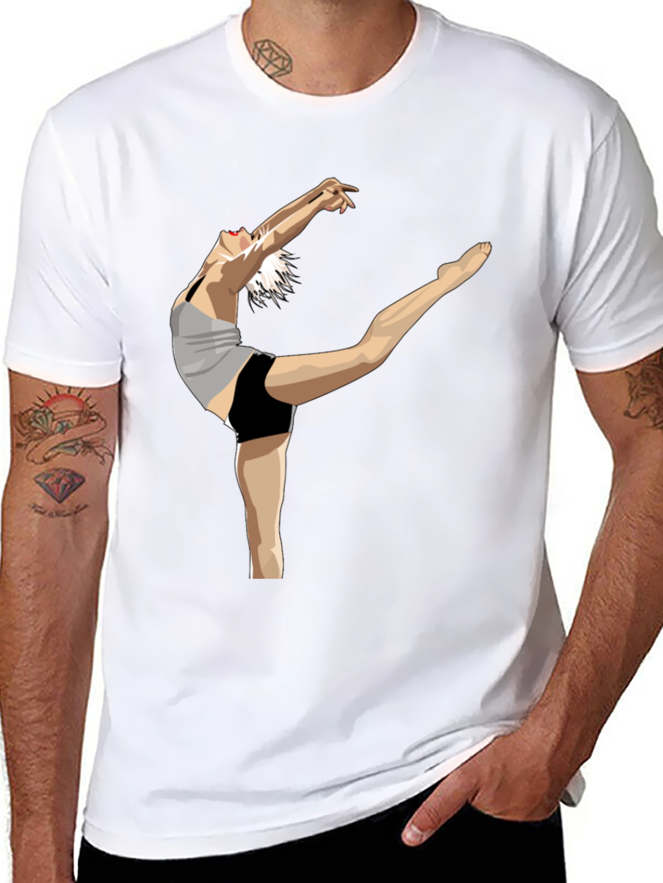 Dancer Graphic Tee - Expressive Black Cotton Shirt