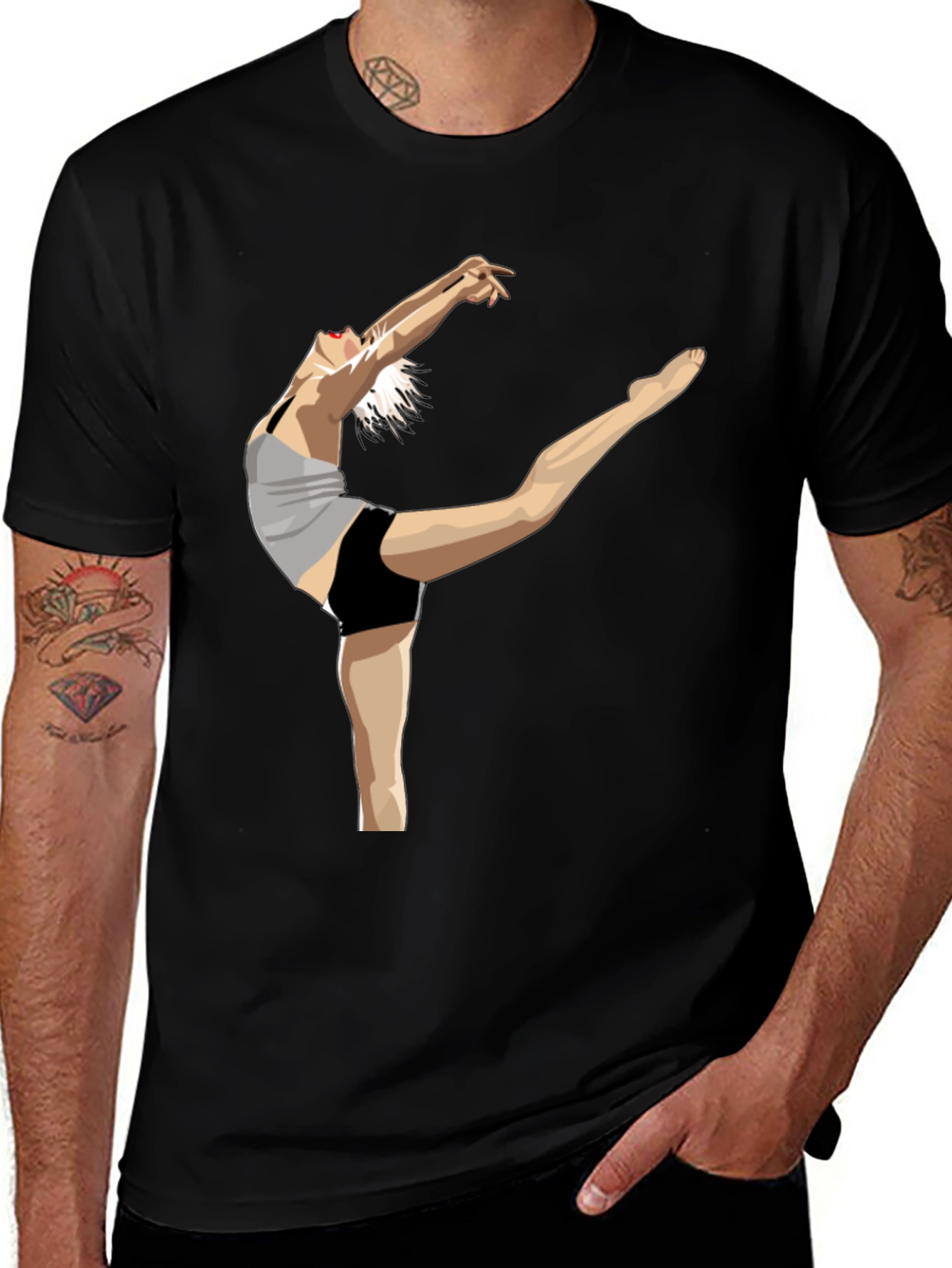 Dancer Graphic Tee - Expressive Black Cotton Shirt