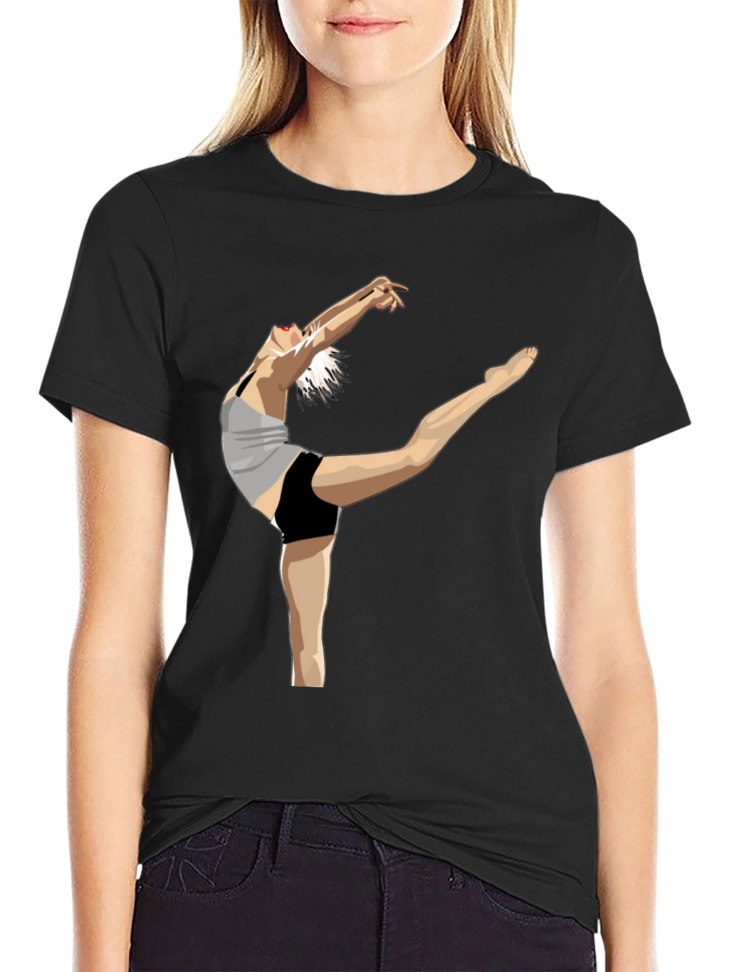 Dancer Graphic Tee - Expressive Black Cotton Shirt