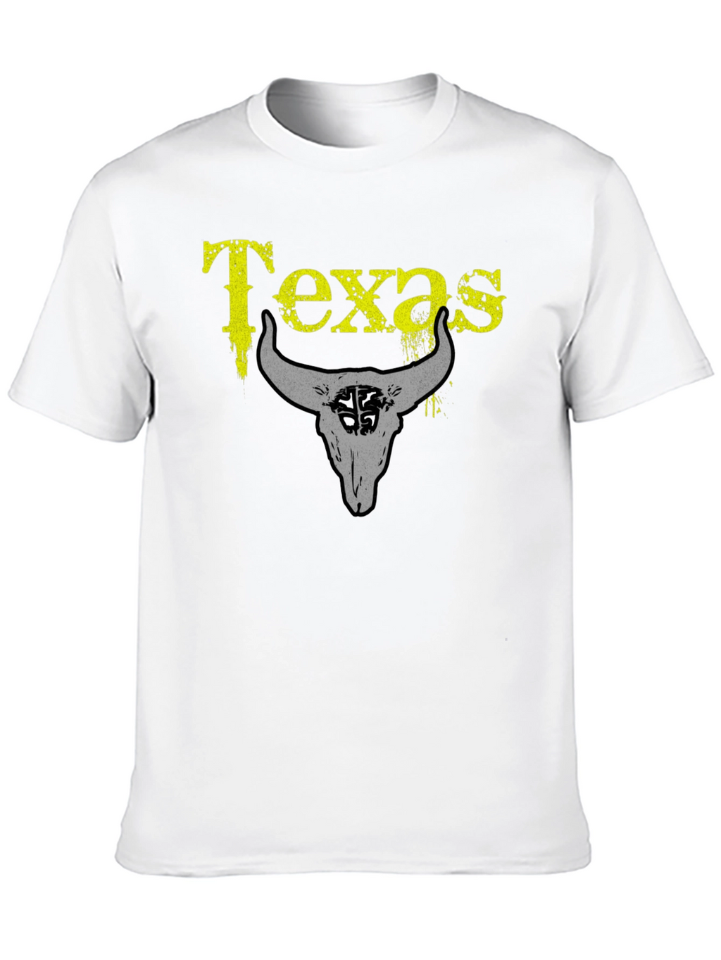 Texas Bull Skull Graphic T-Shirt - Black