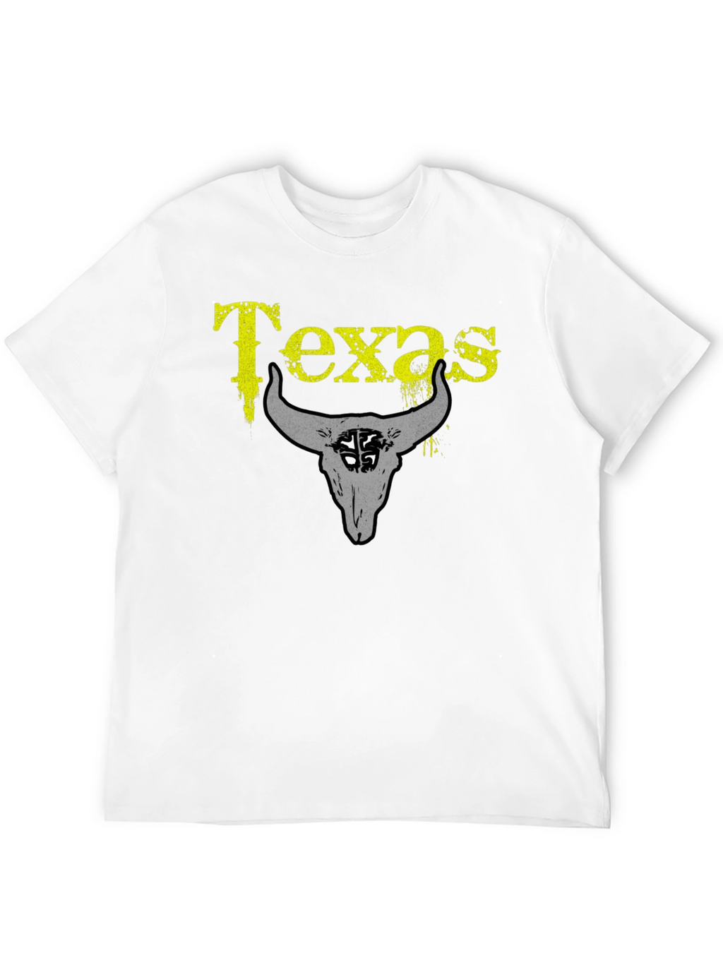Texas Bull Skull Graphic T-Shirt - Black