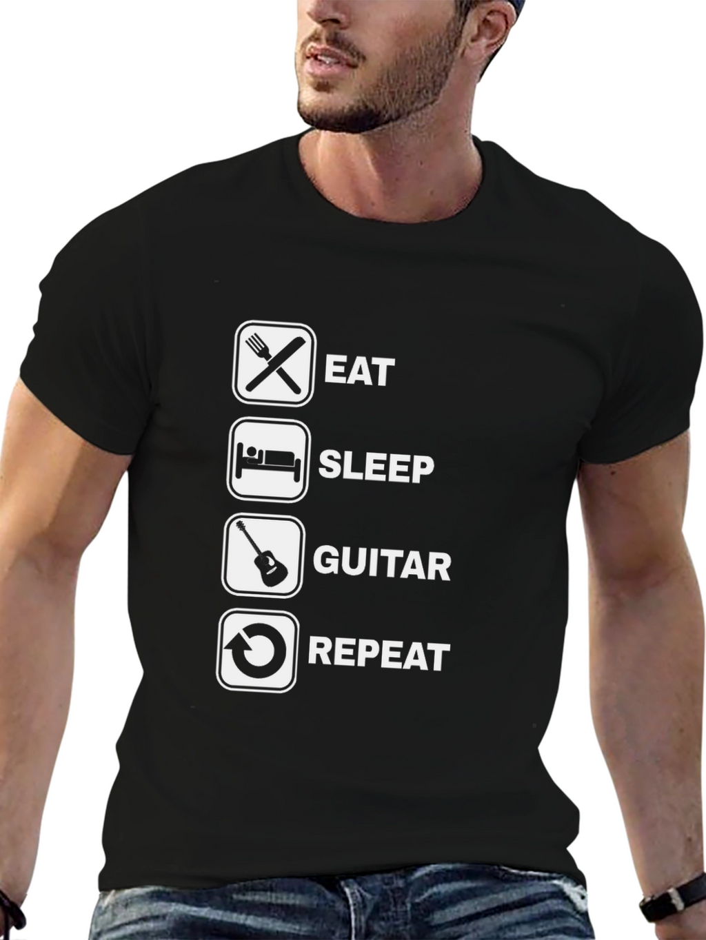 Eat Sleep Guitar Repeat T-Shirt