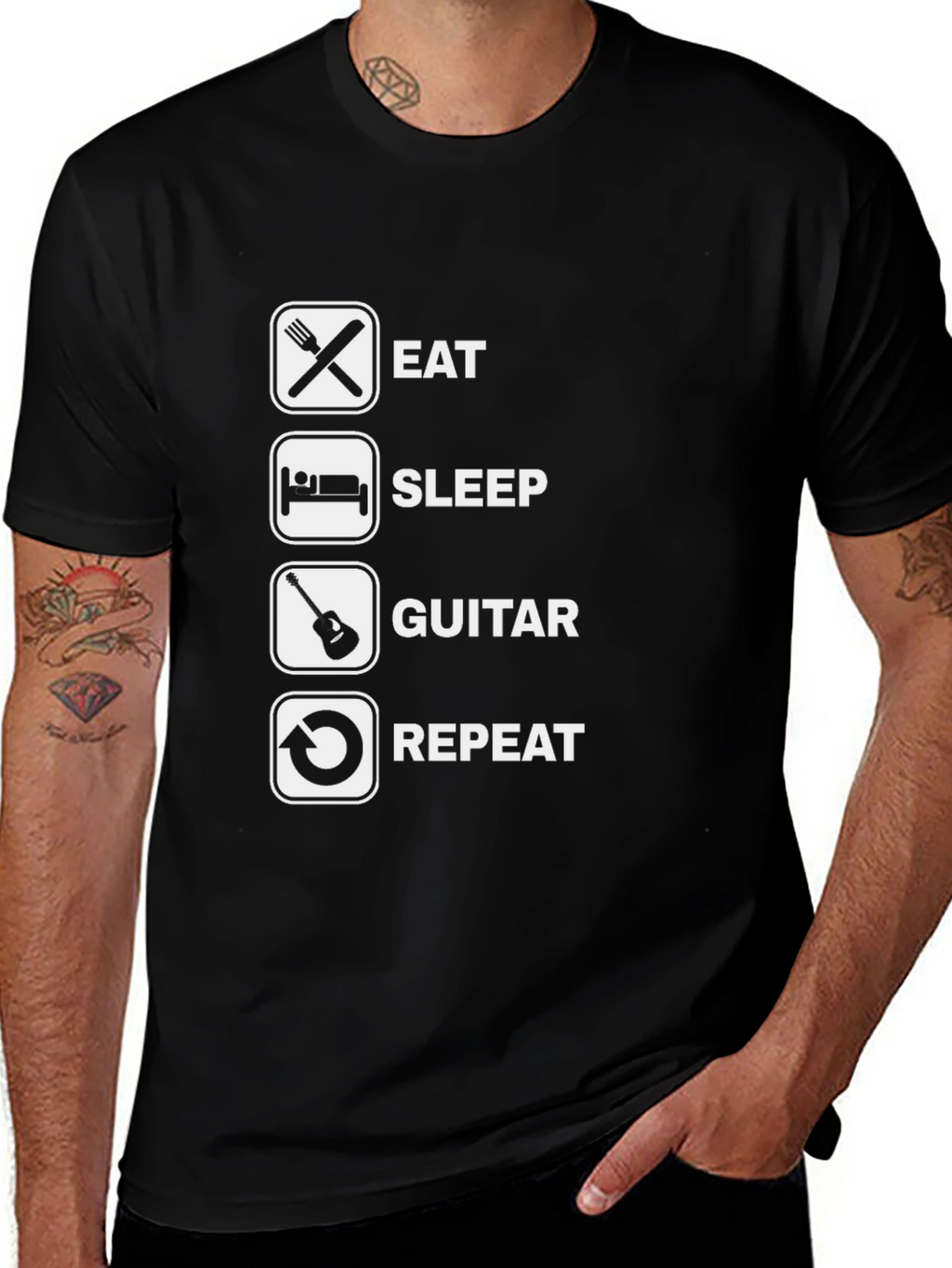 Eat Sleep Guitar Repeat T-Shirt