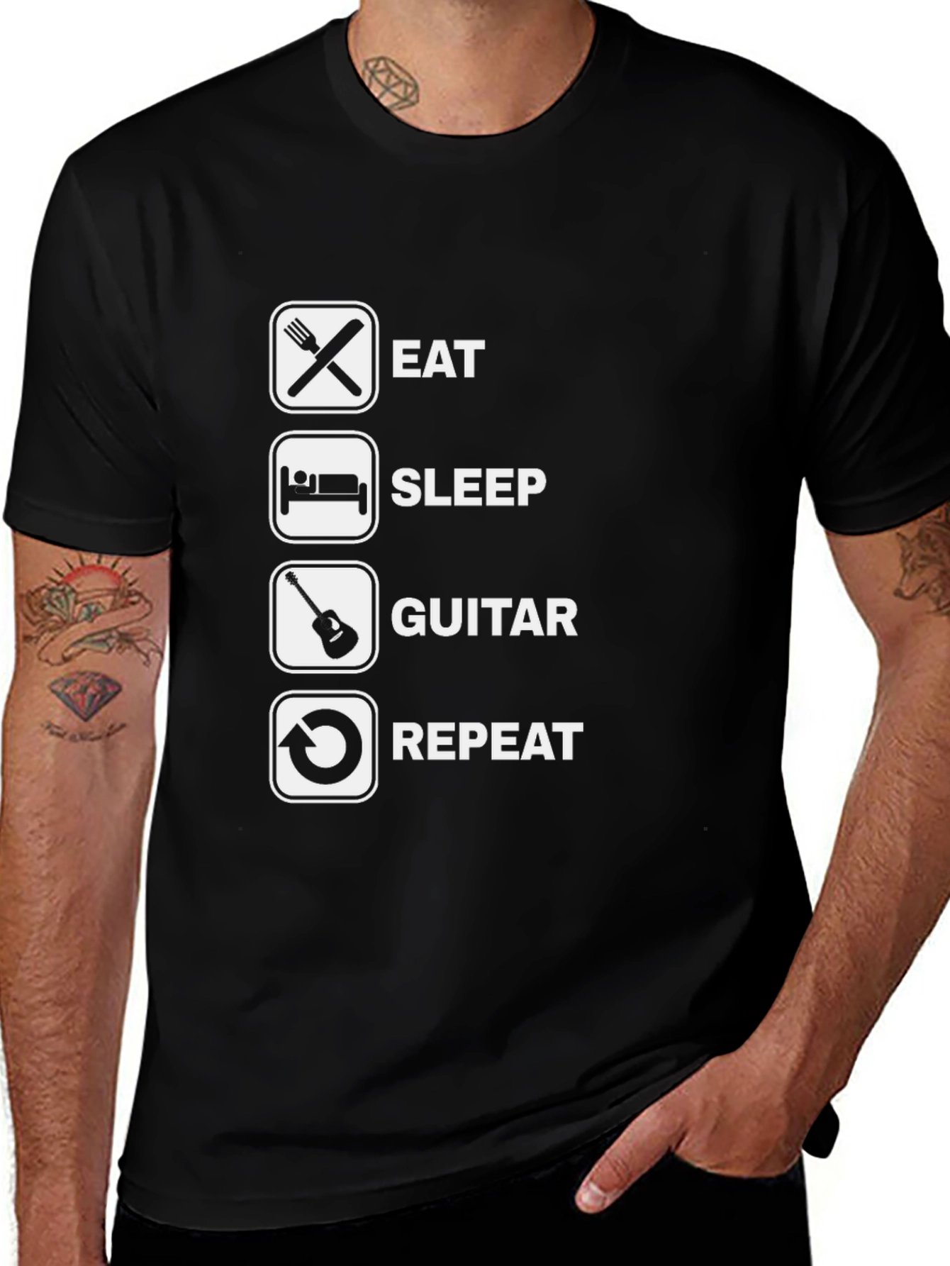 Eat Sleep Guitar Repeat T-Shirt