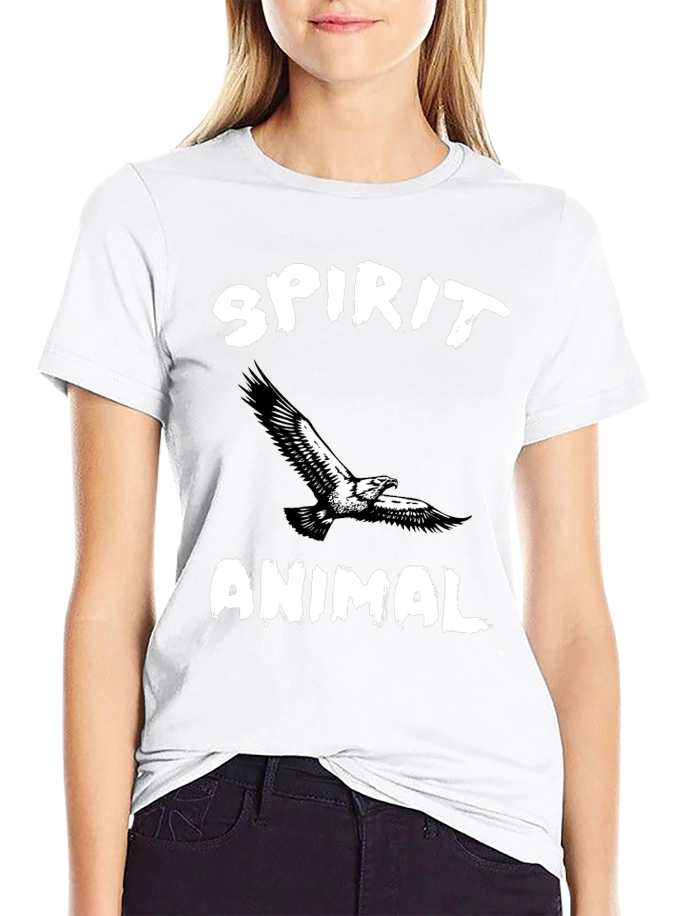 Spirit Animal Eagle Graphic Black T-Shirt