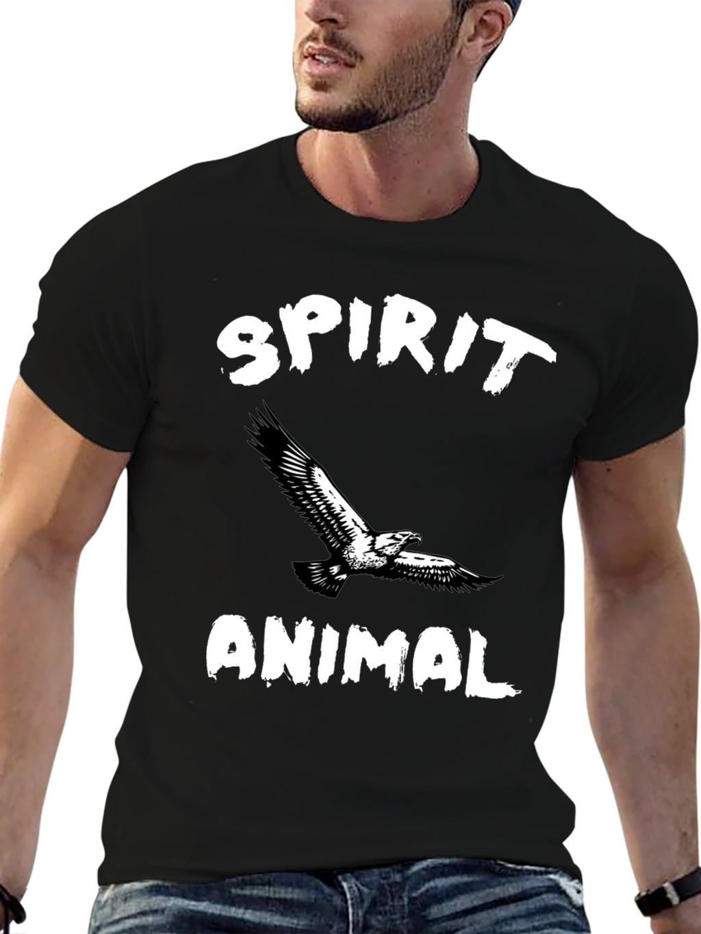 Spirit Animal Eagle Graphic Black T-Shirt
