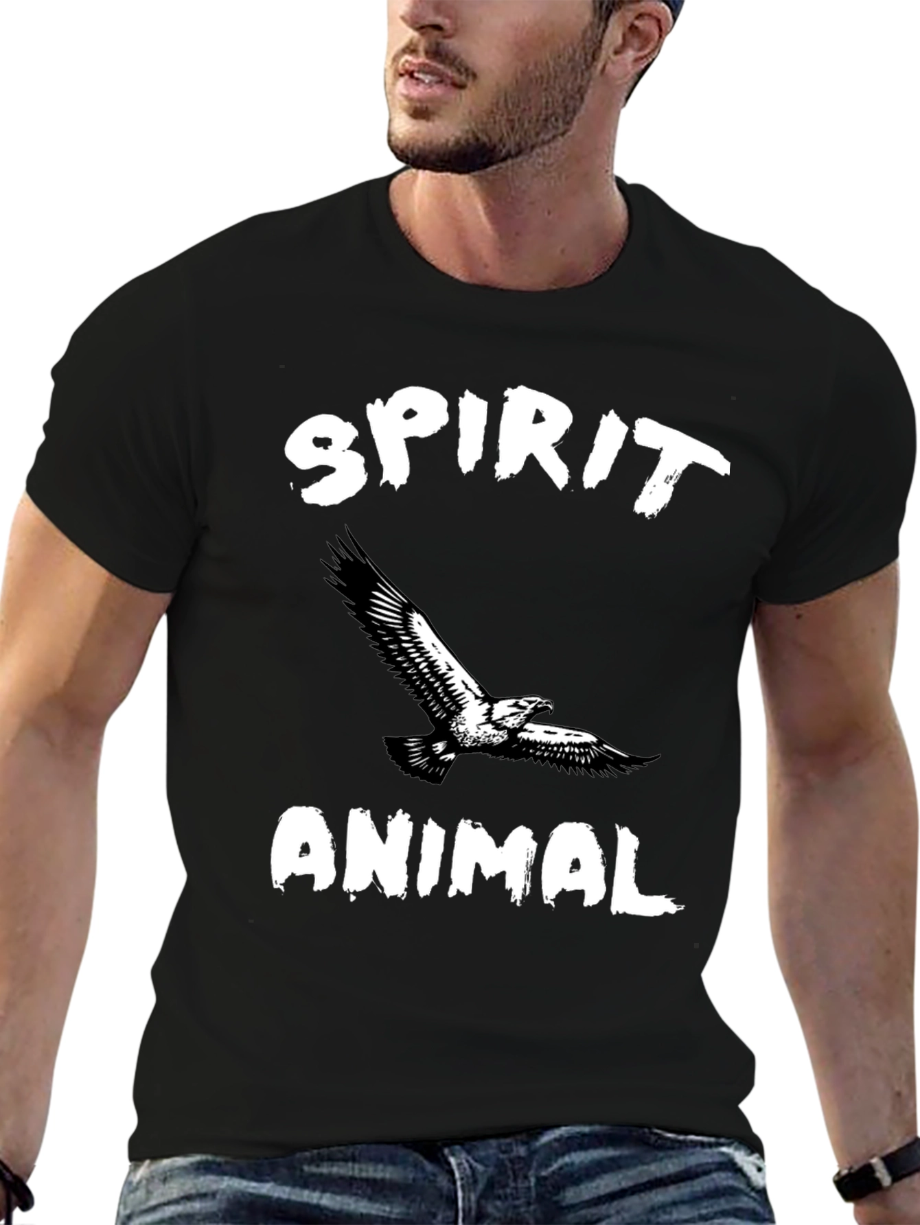 Spirit Animal Eagle Graphic Black T-Shirt
