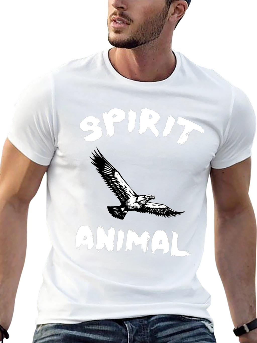 Spirit Animal Eagle Graphic Black T-Shirt
